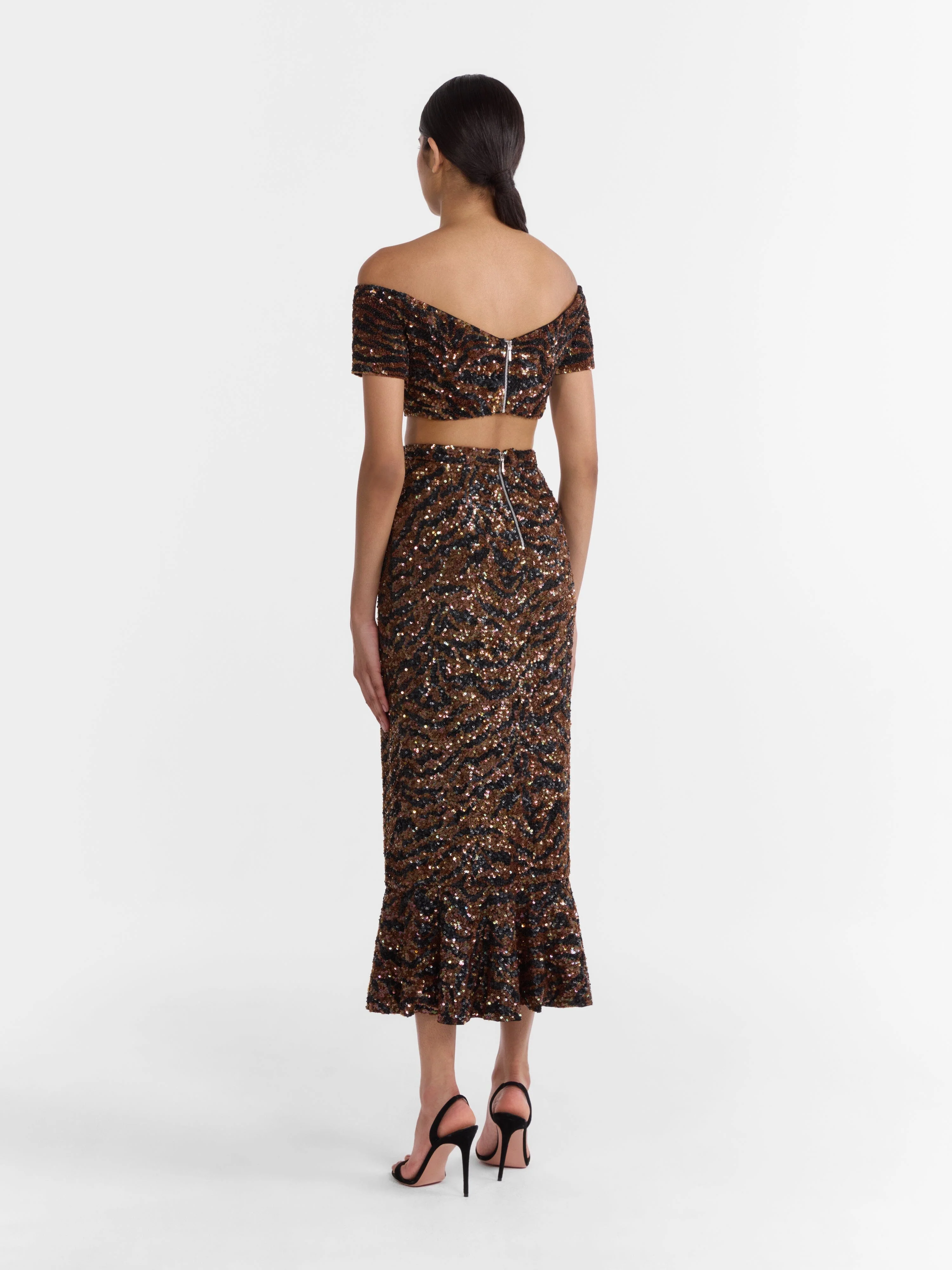 Aidan Skirt in Black Tiger Embroidery - Image 4