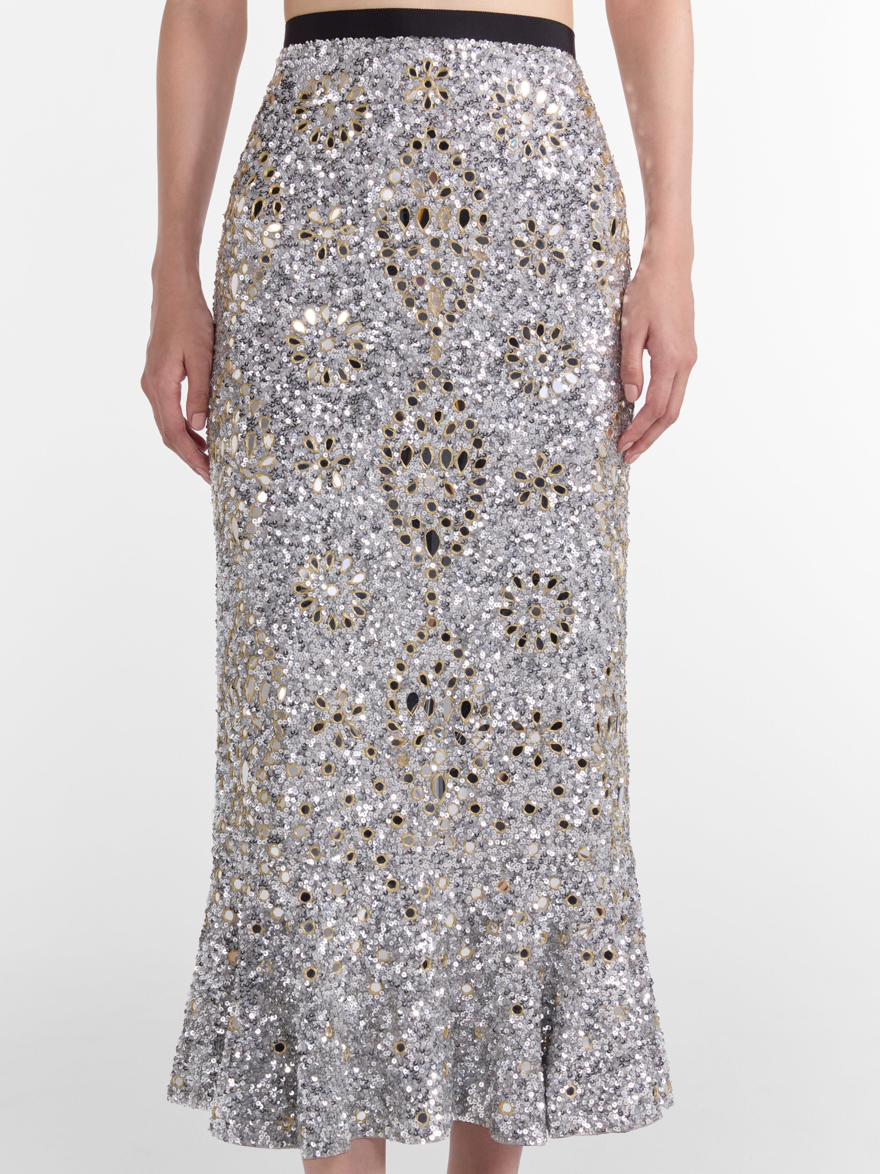 Aidan Skirt in Silver Sequin - Image 5