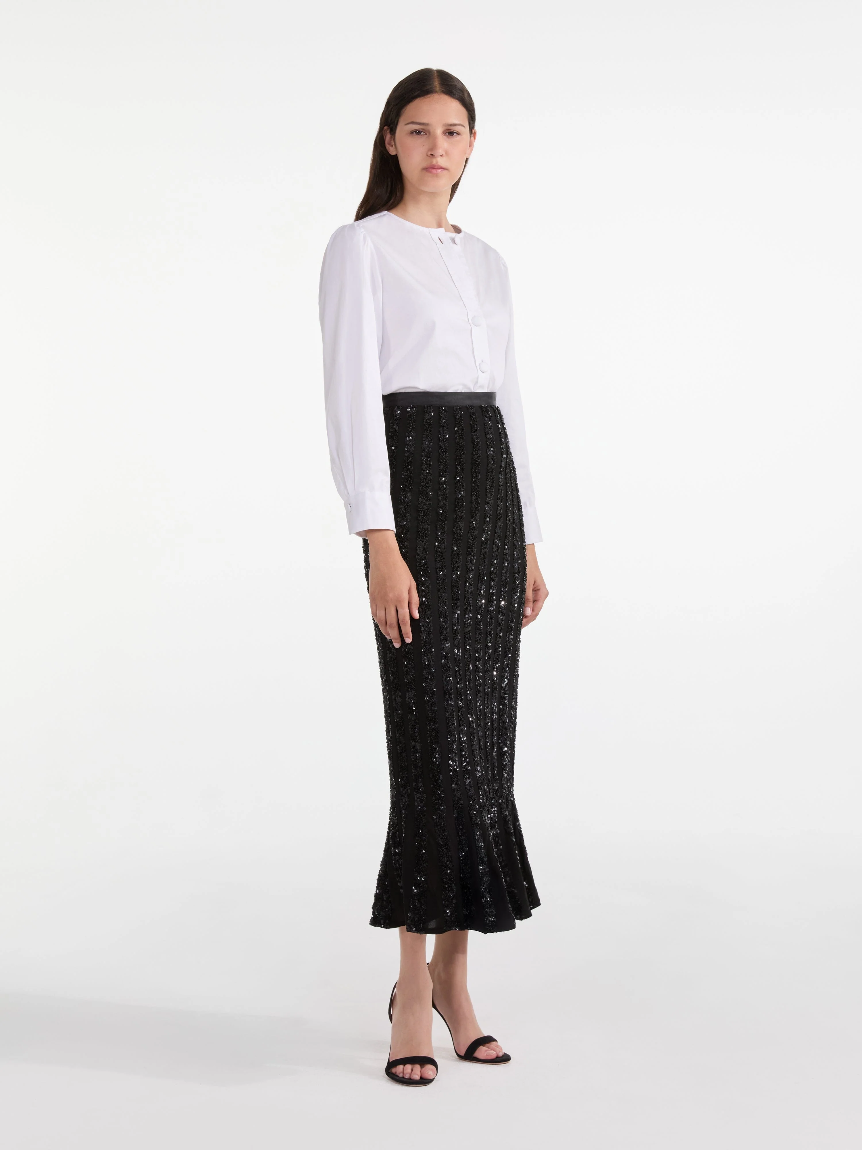 Aidan Skirt in Black Sequin Embroidery - Image 3