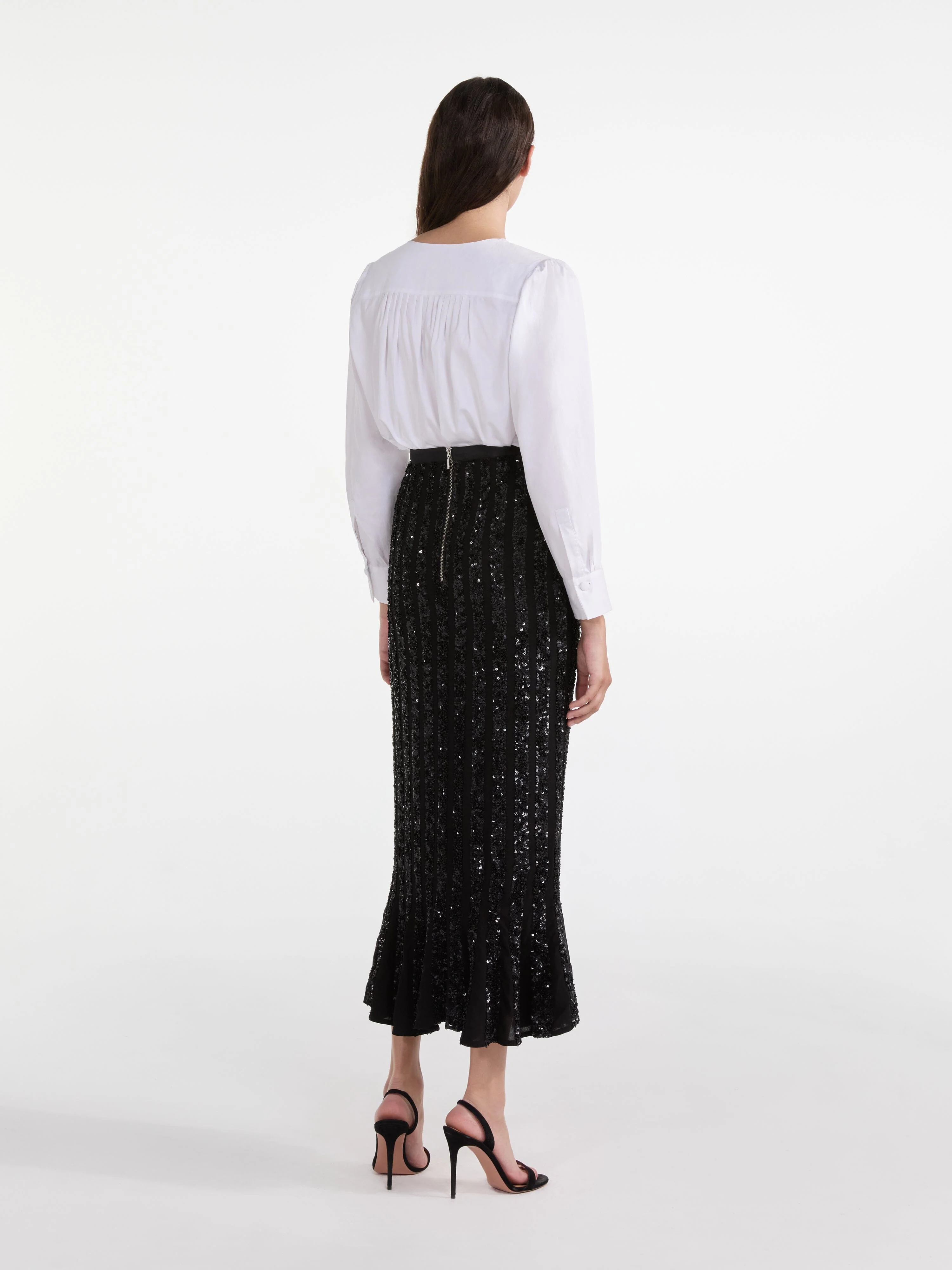 Aidan Skirt in Black Sequin Embroidery - Image 4