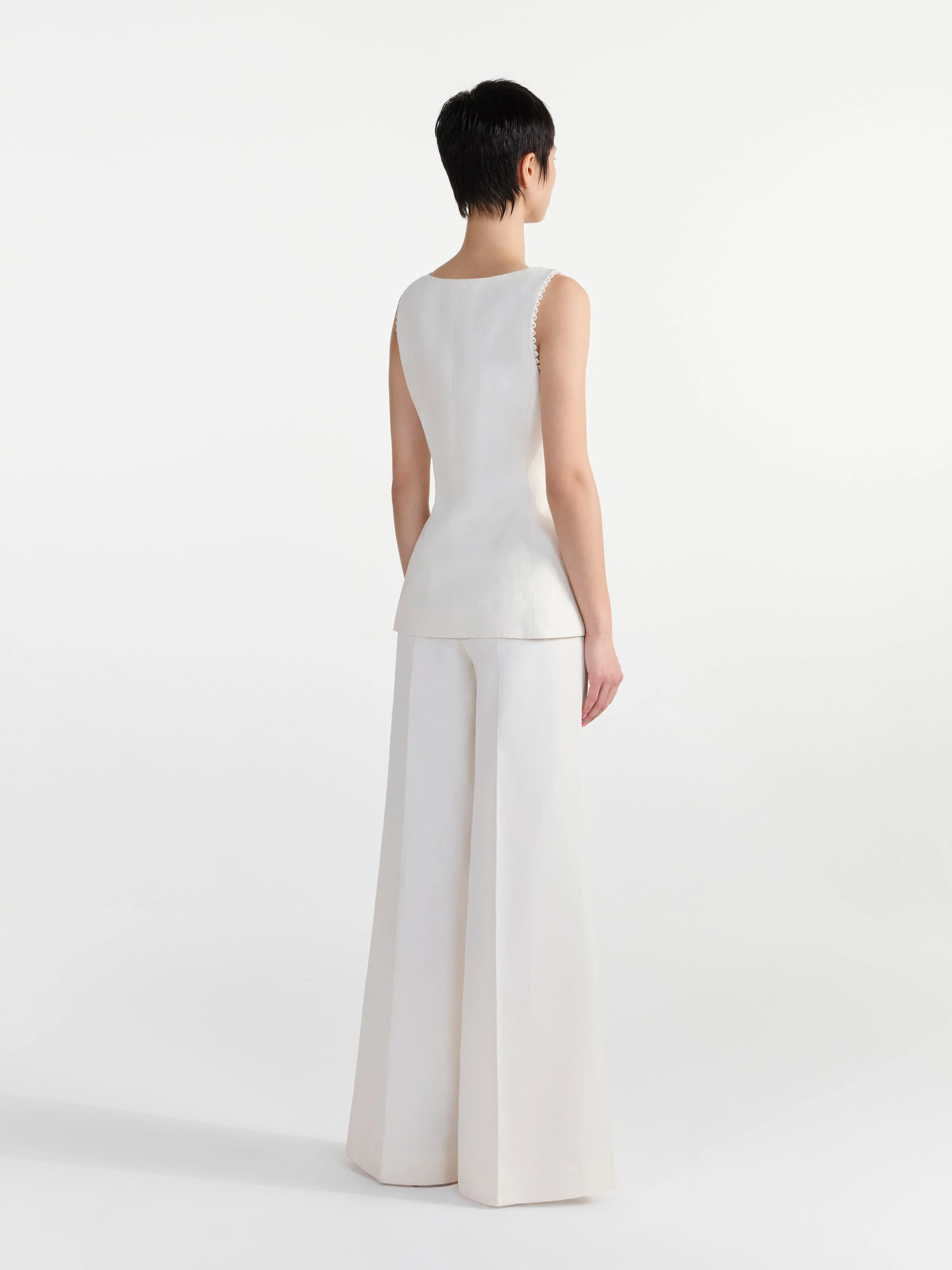Bibba Sleeveless Jacket in Cream - Image 4