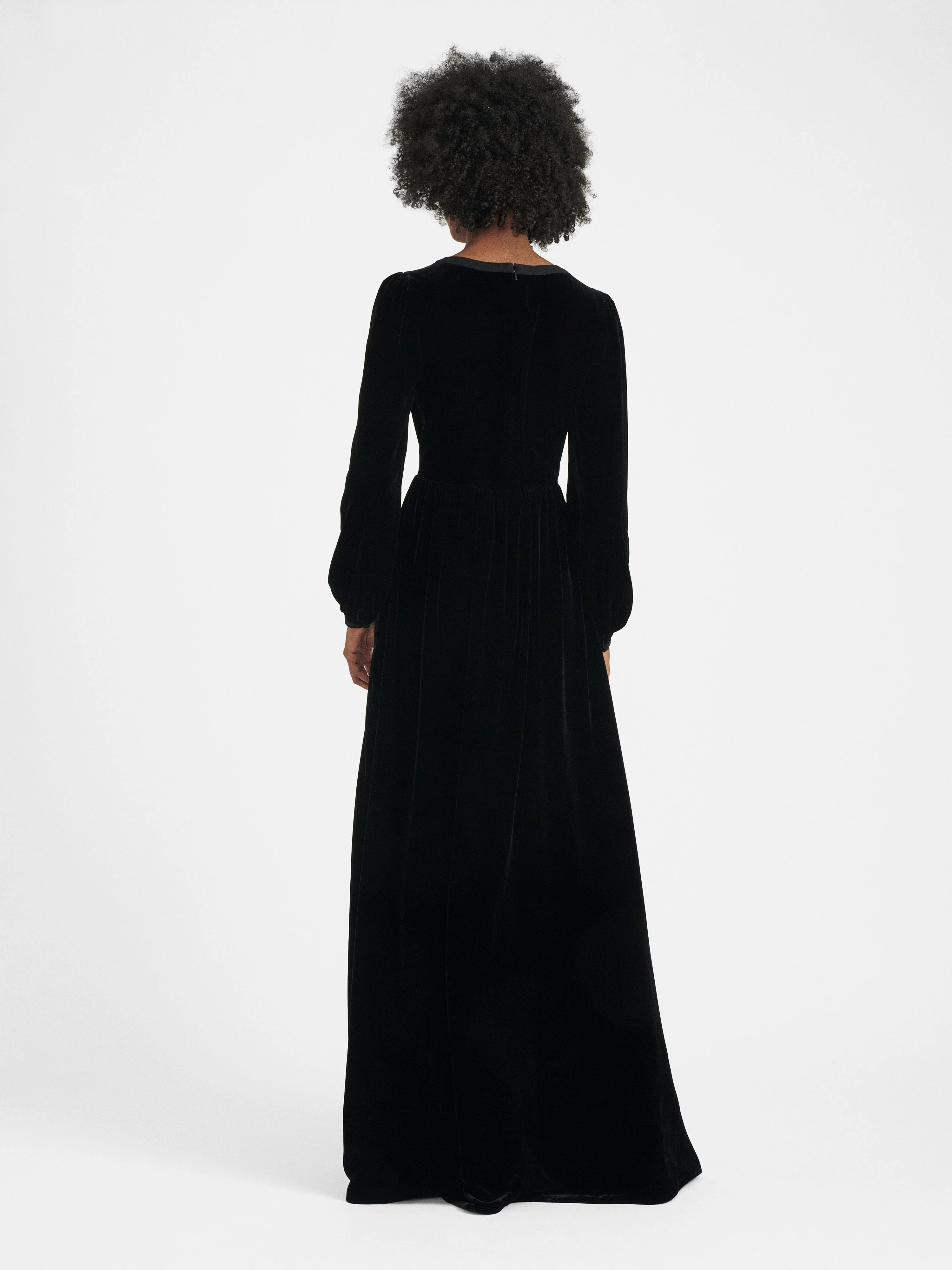 Camille Embellished Sun Moon Star Long Dress in Black - Image 3