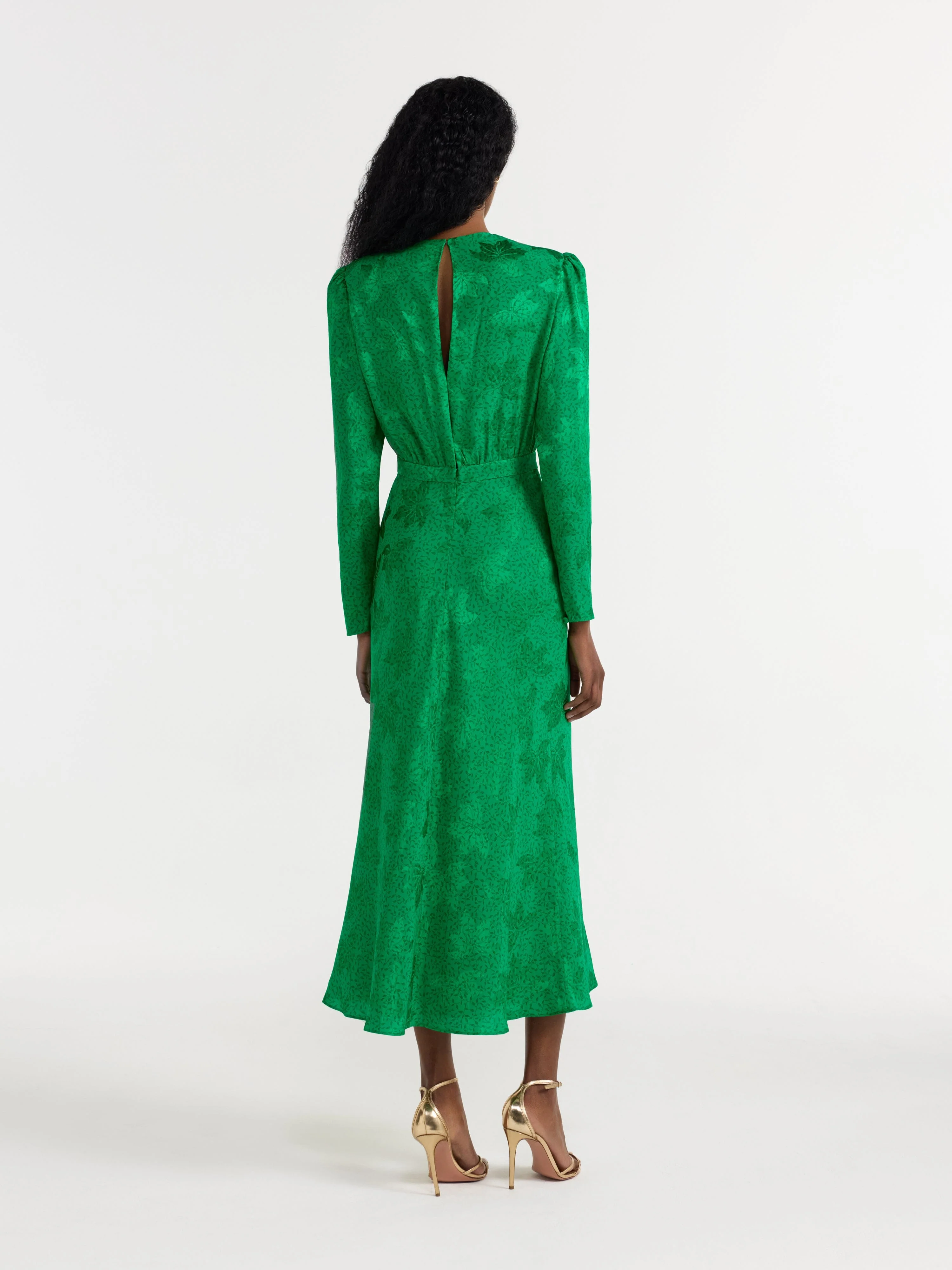 Claudia Midi Dress in Ambra Emerald - Image 4