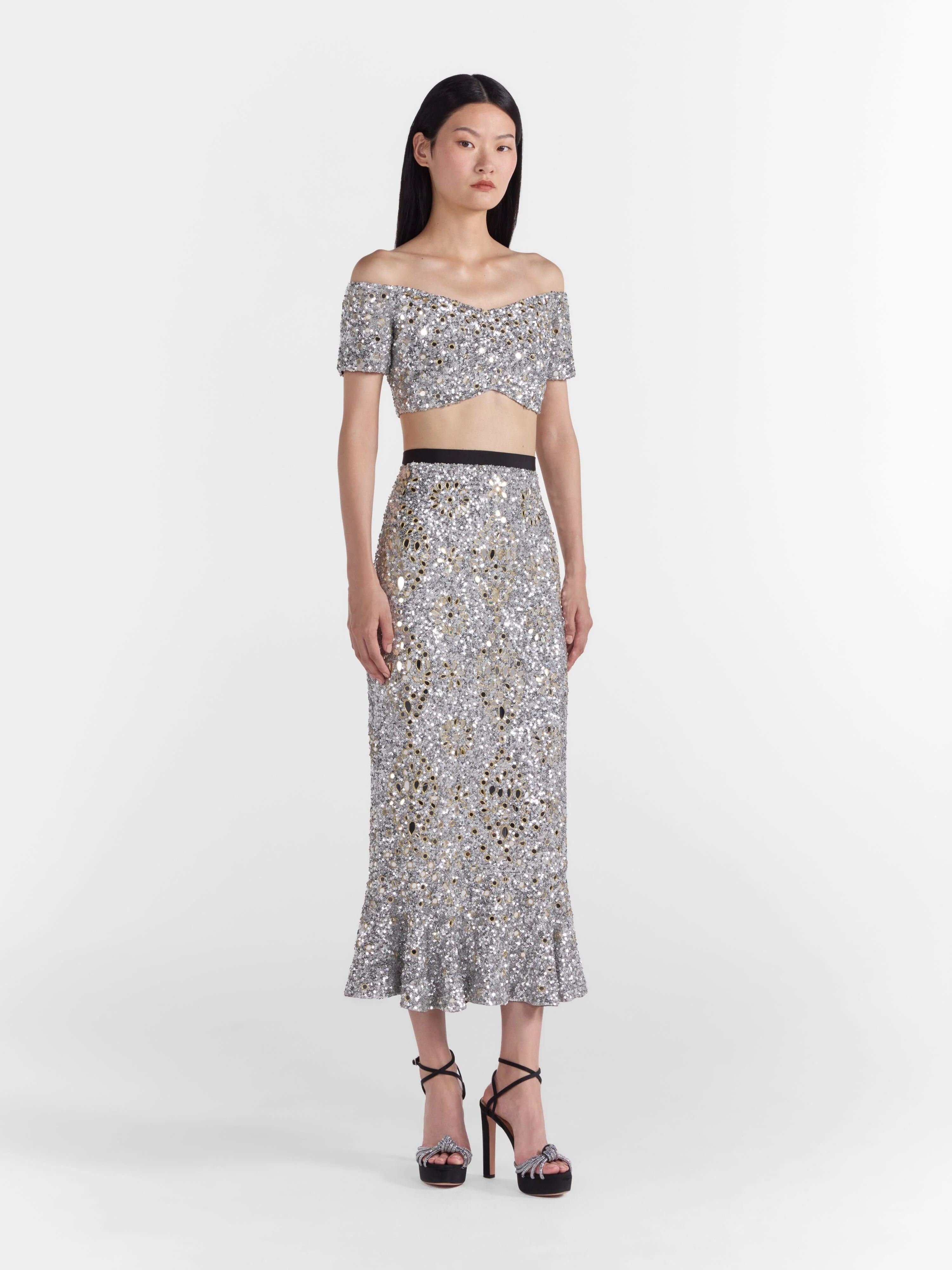 Clementine Choli in Silver Sequin - Image 3