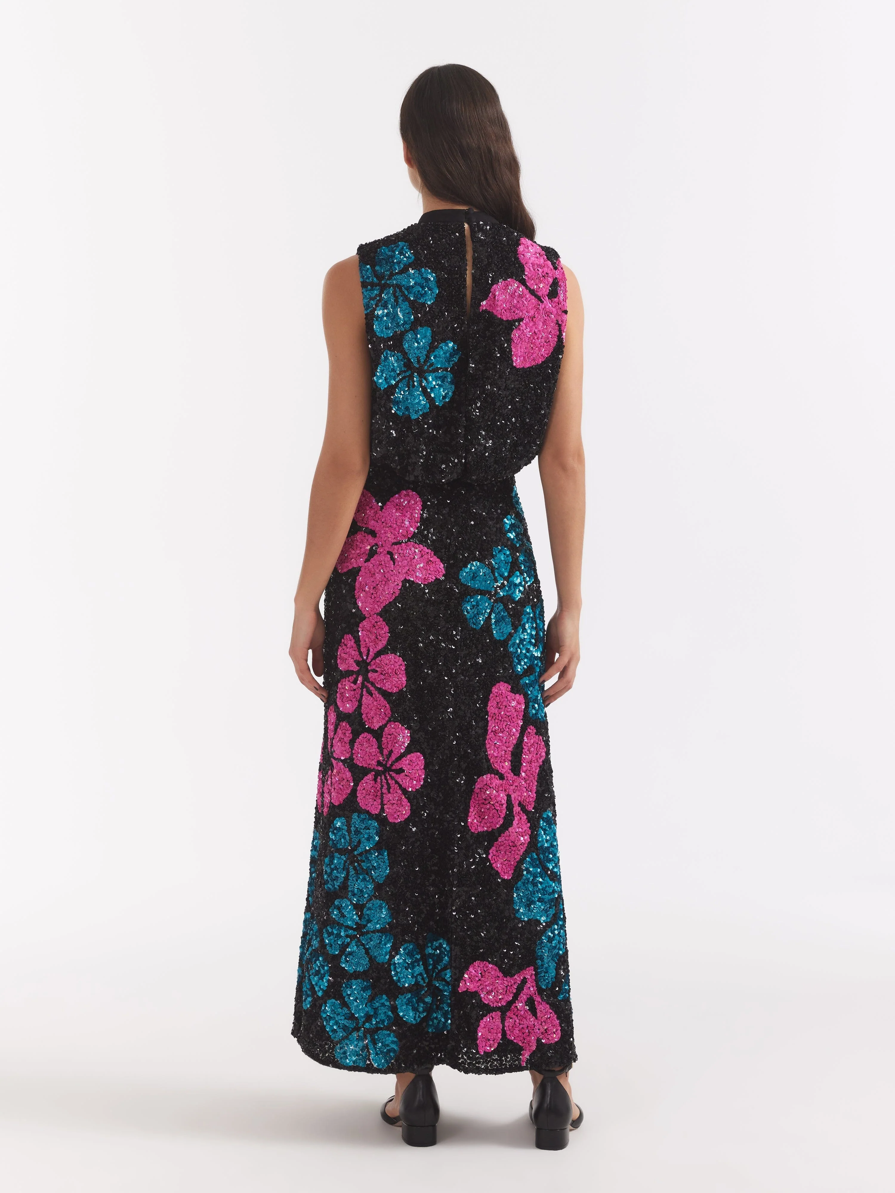 Fleur F Dress Sequin Hibiscus Embroidery - Image 4