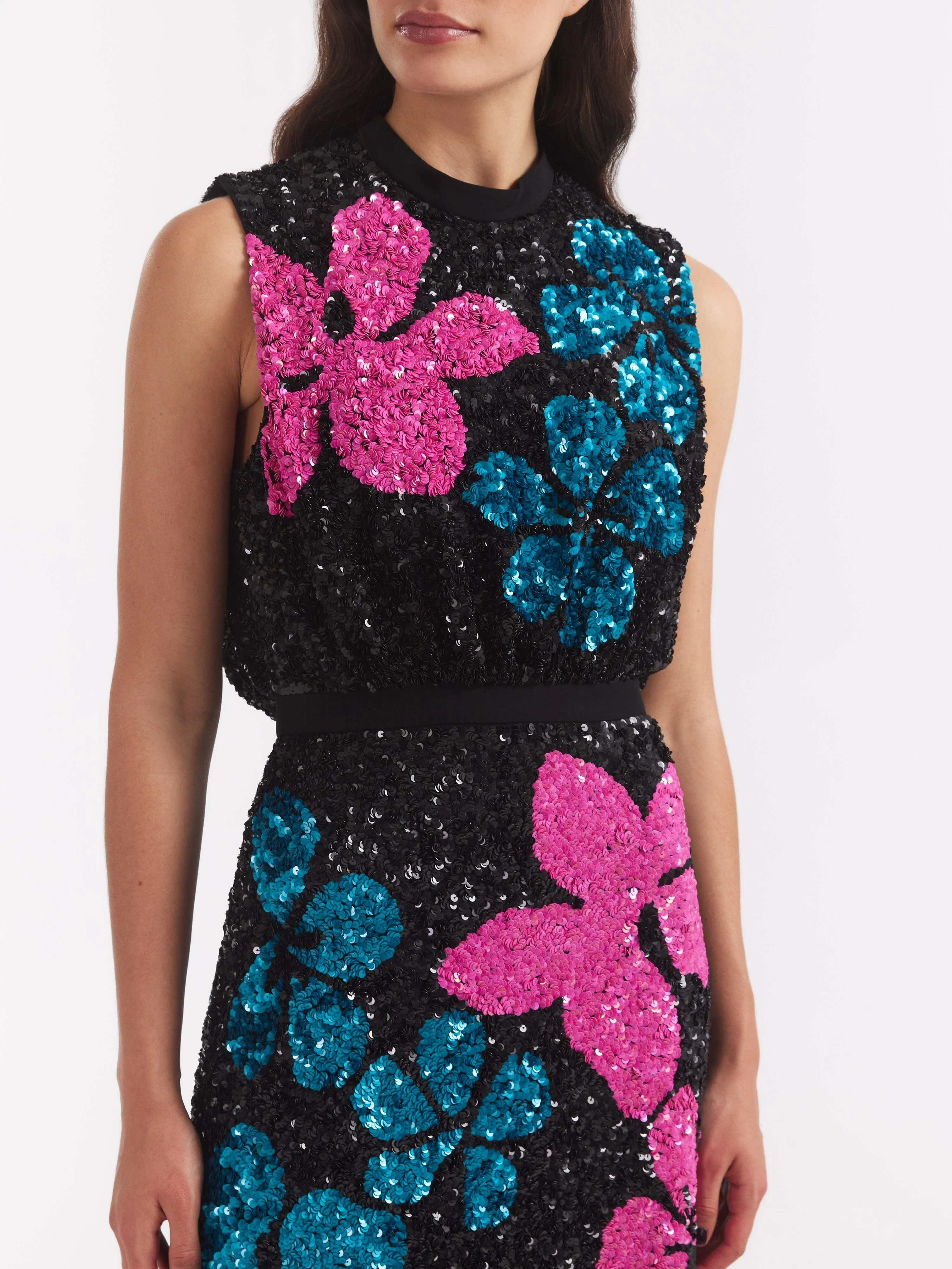 Fleur F Dress Sequin Hibiscus Embroidery - Image 5