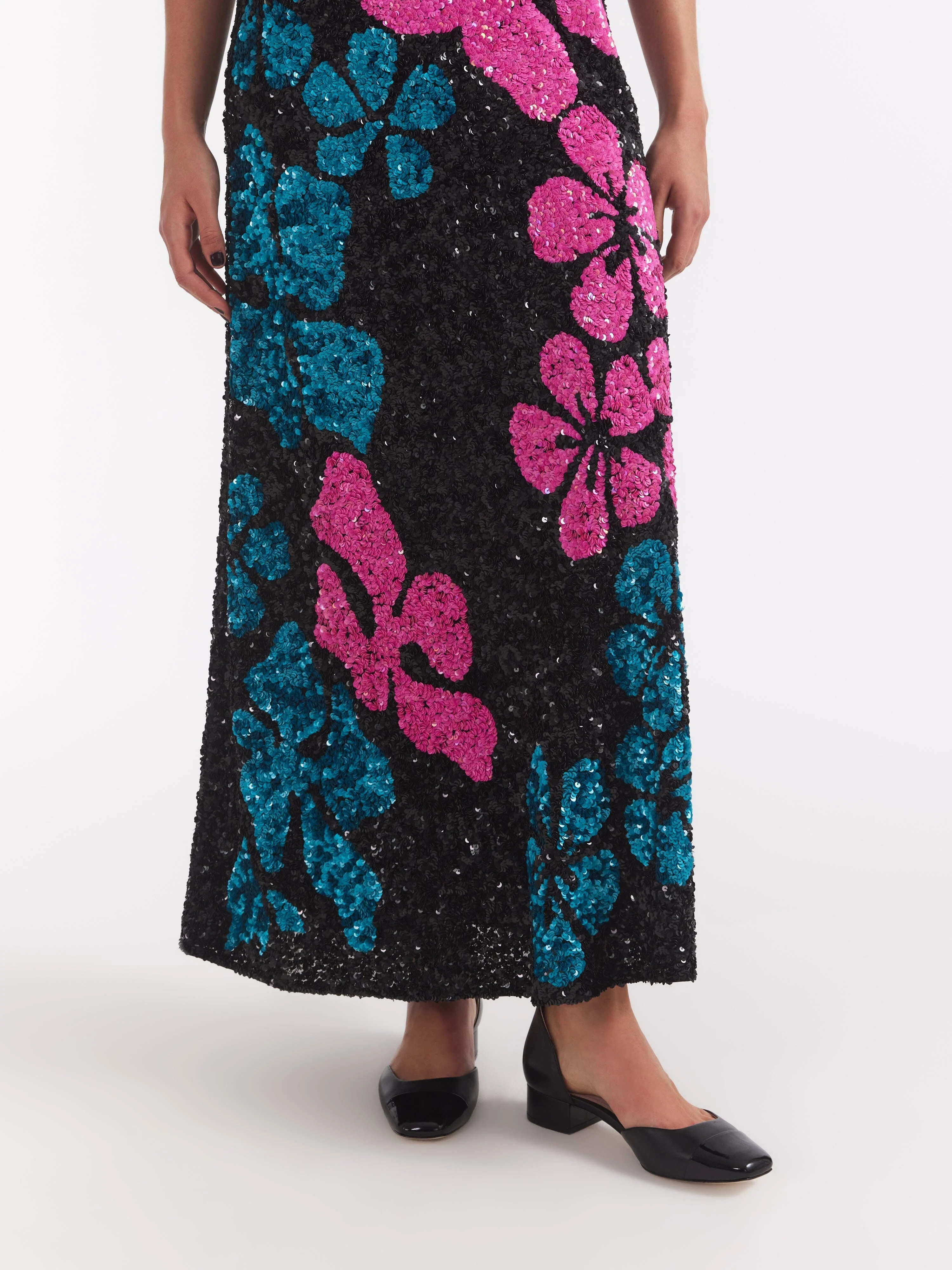 Fleur F Dress Sequin Hibiscus Embroidery - Image 6