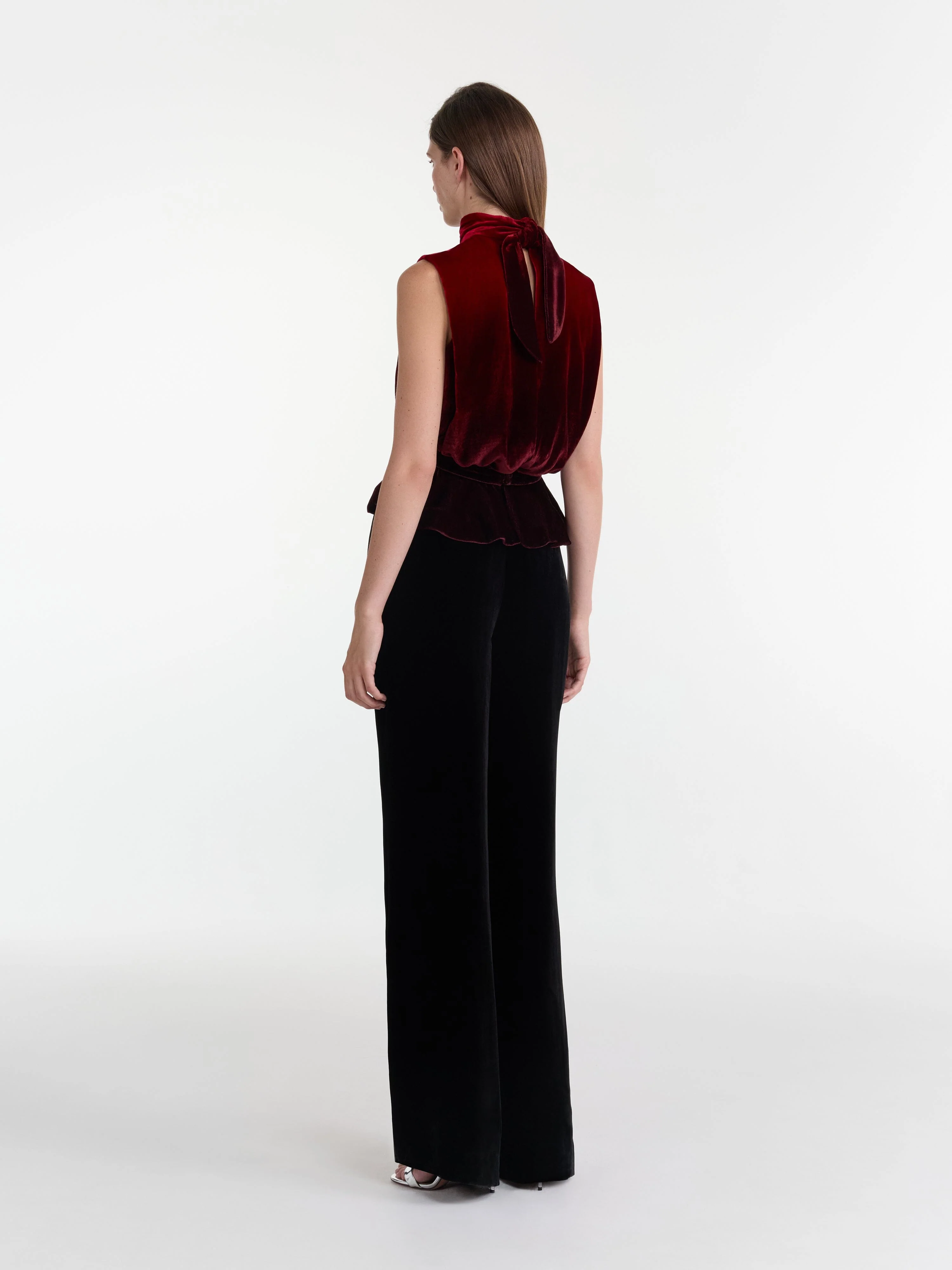 Fleur Velvet Top in Ombre Rouge - Image 4