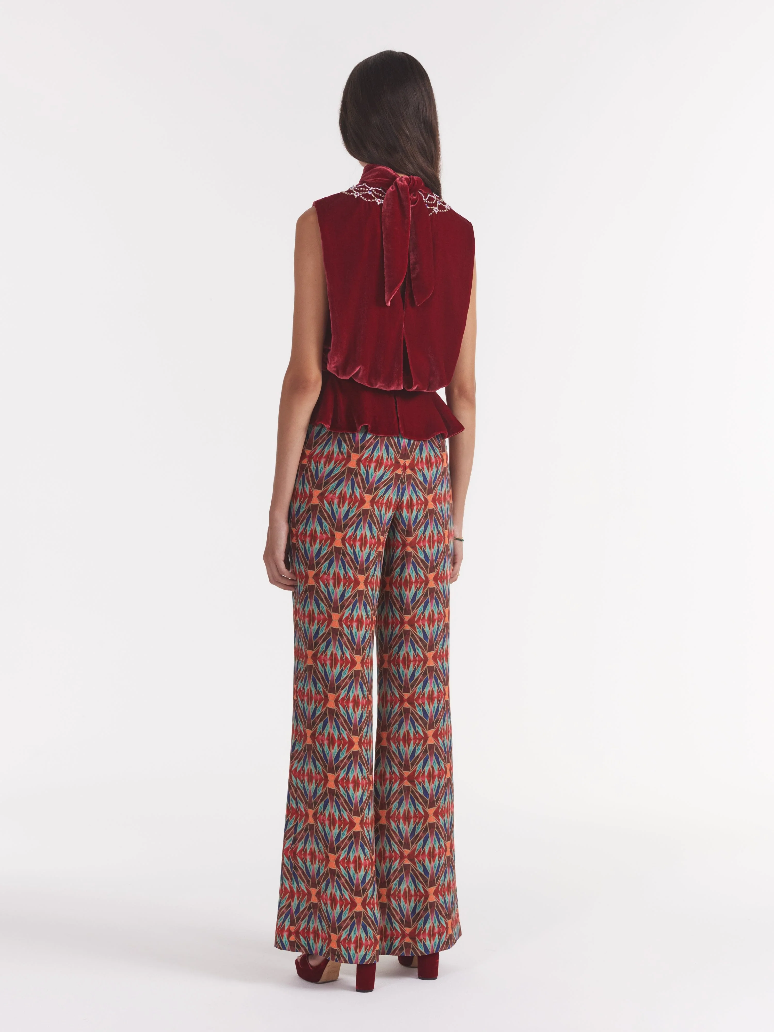 Fleur Velvet Top in True Red - Image 4