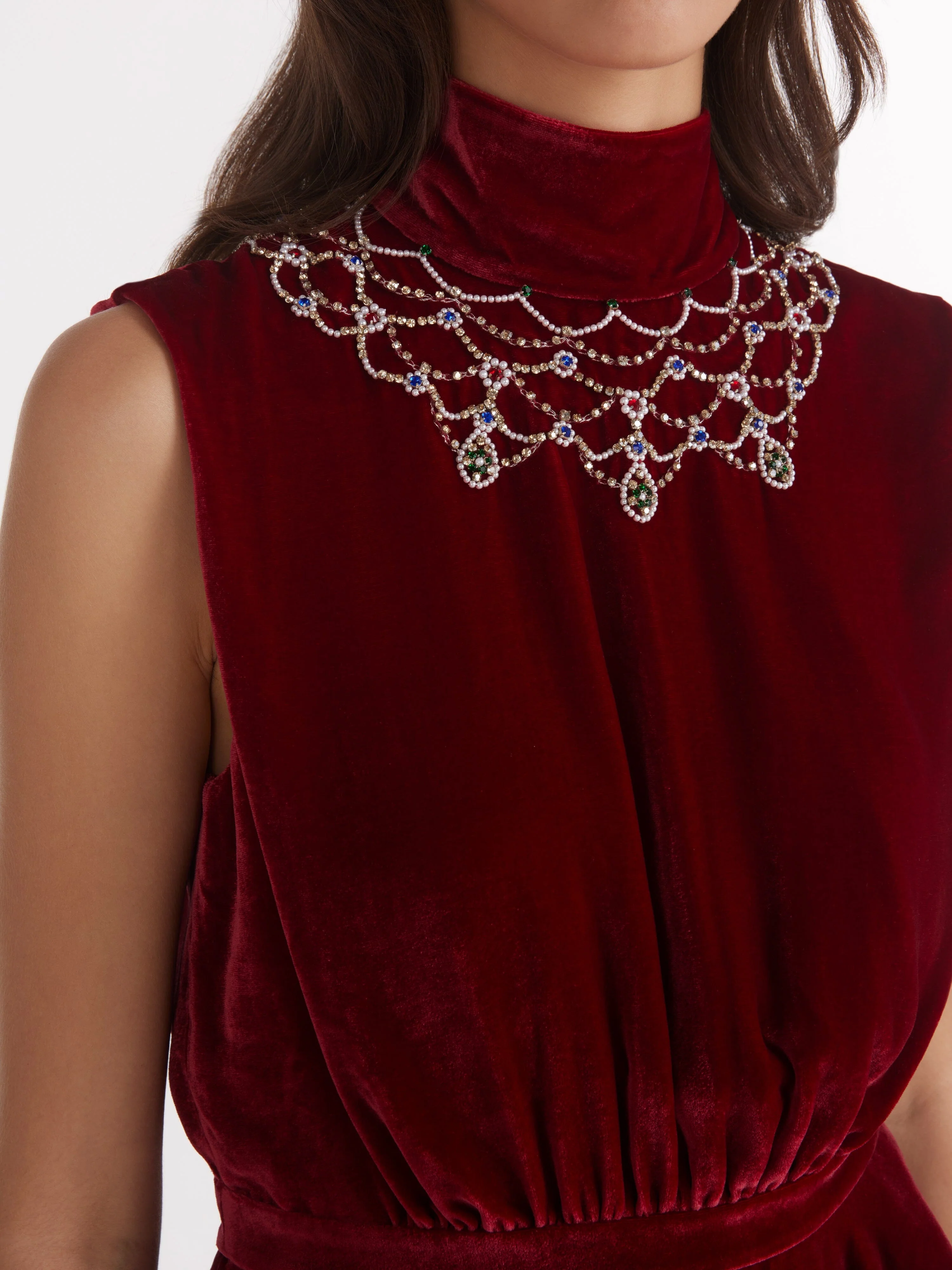 Fleur Velvet Top in True Red - Image 5