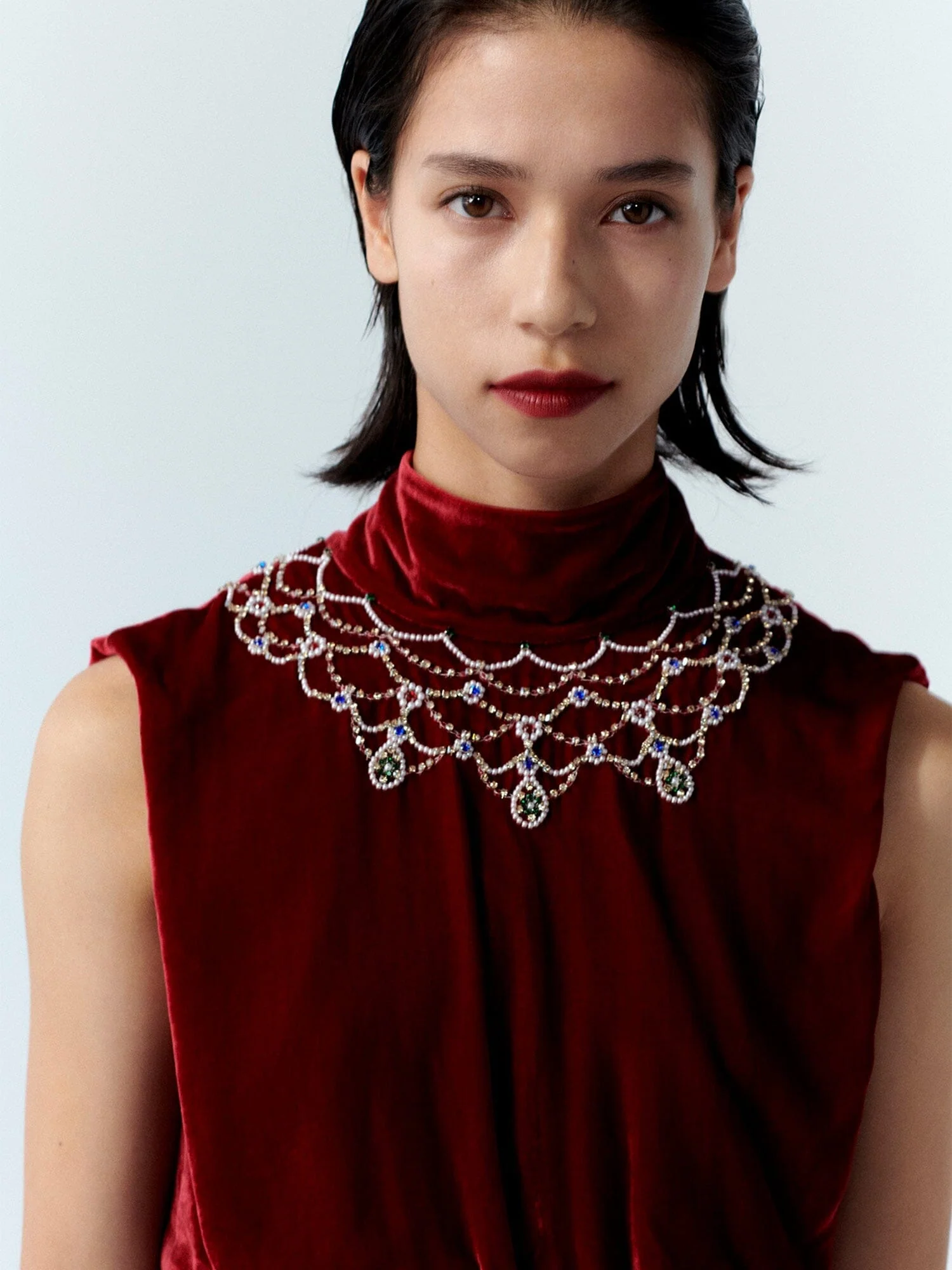 Fleur Velvet Top in True Red - Image 7