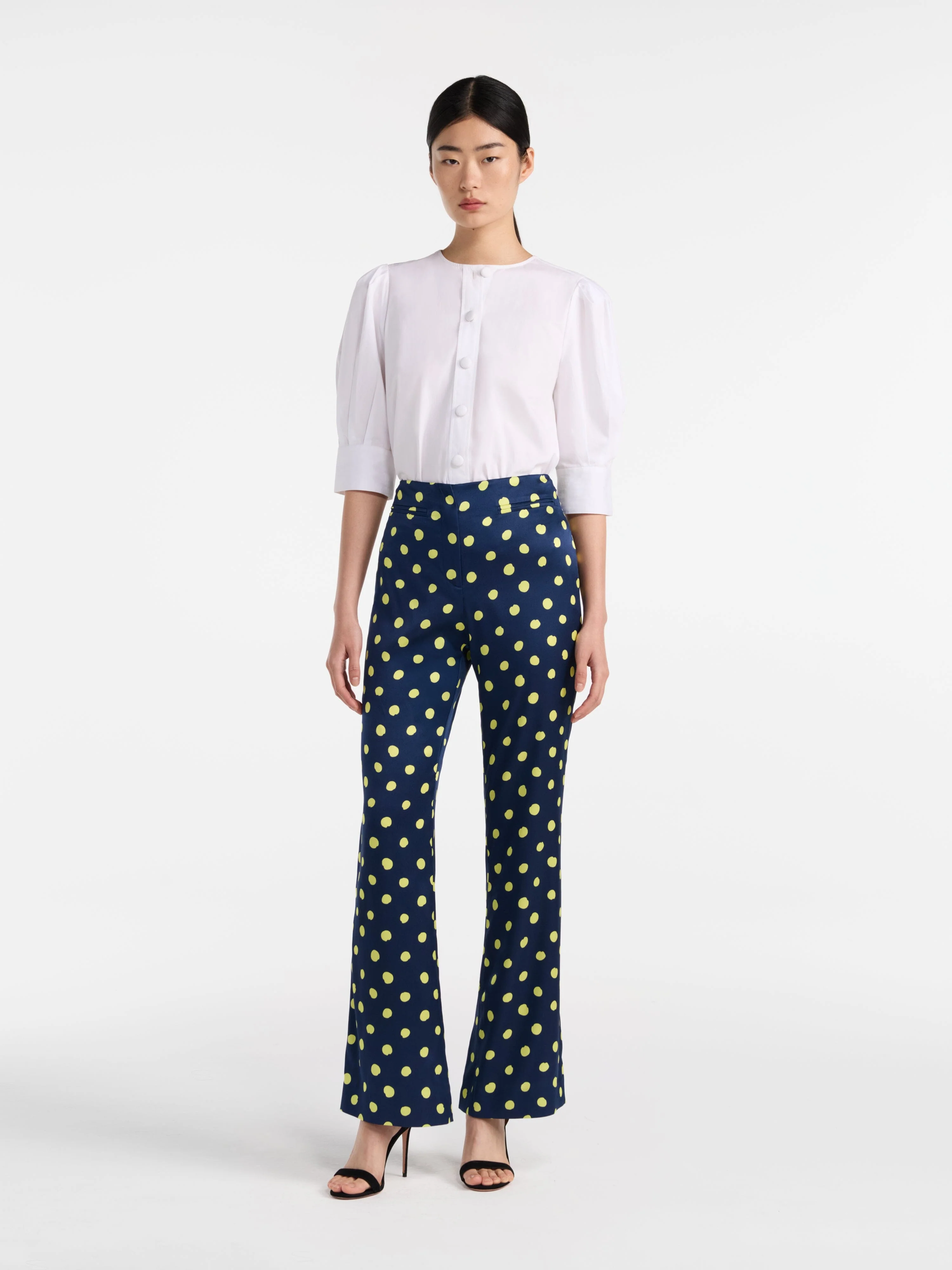 Flute Trousers in Polka Lemon - Image 3