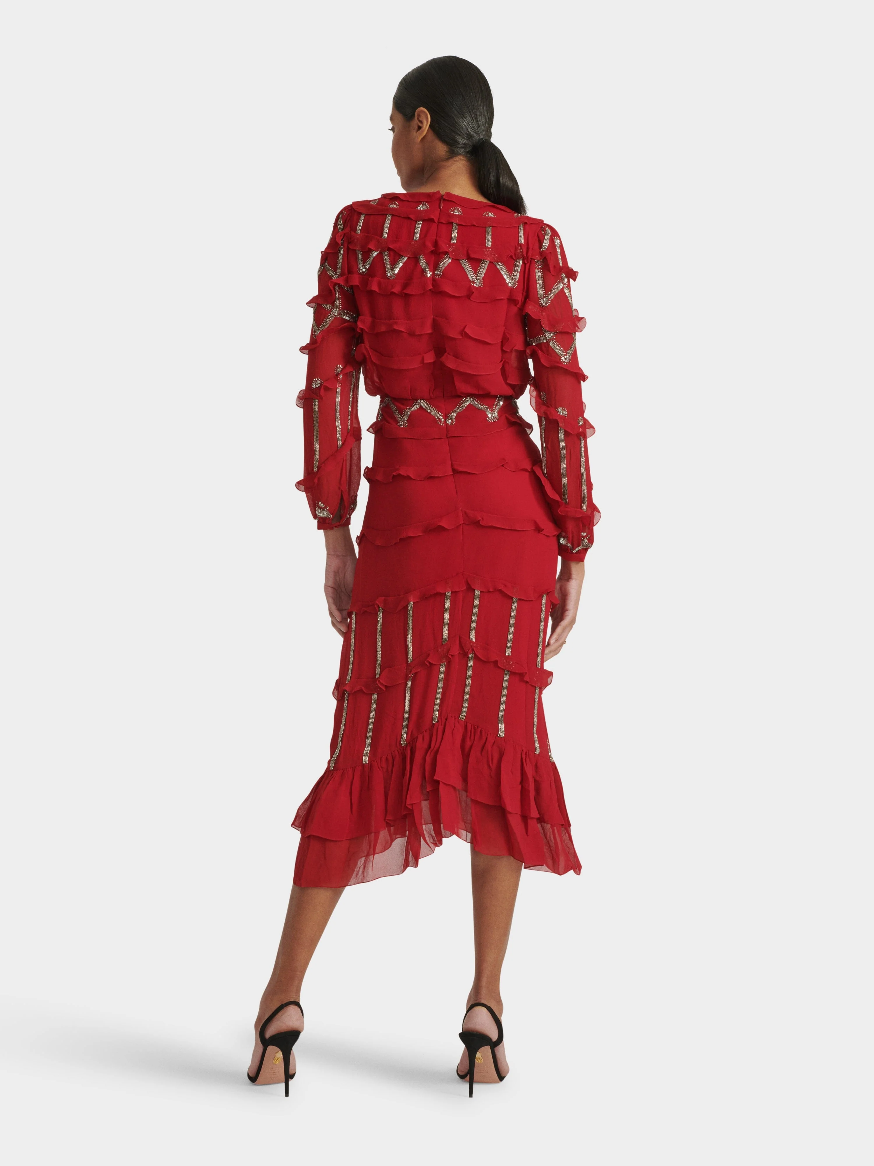 Isa D Dress in Cherry Embroidered - Image 4