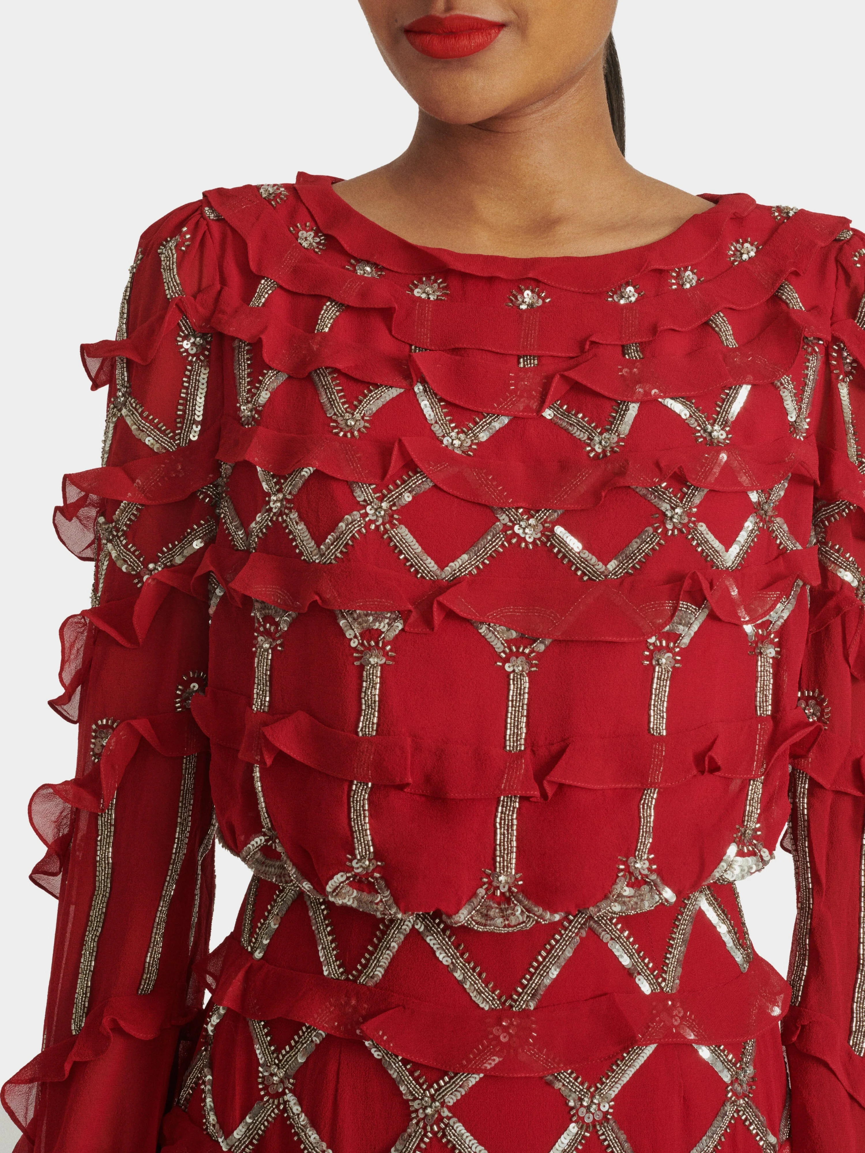 Isa D Dress in Cherry Embroidered - Image 5
