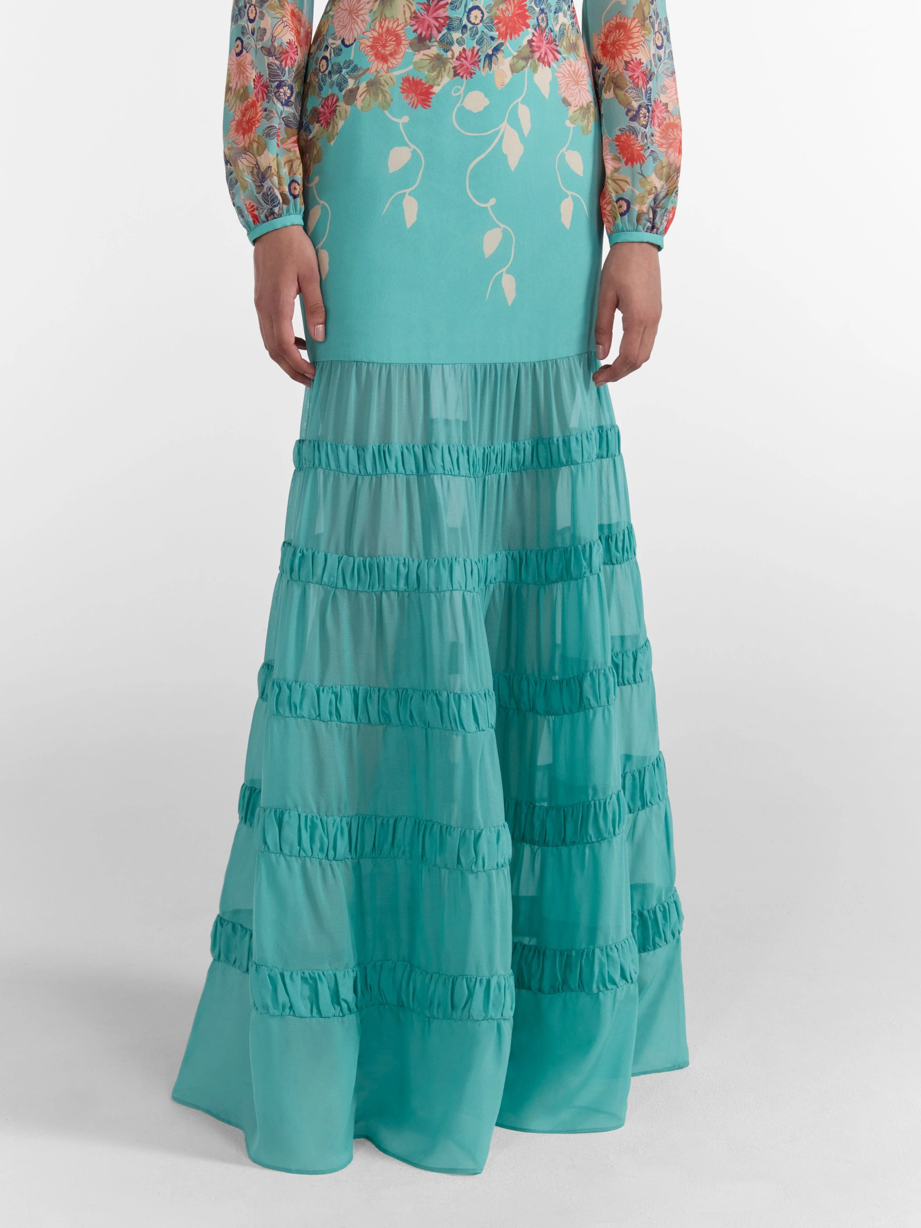 Jacqui Long Dress in Jardine Duckegg - Image 6