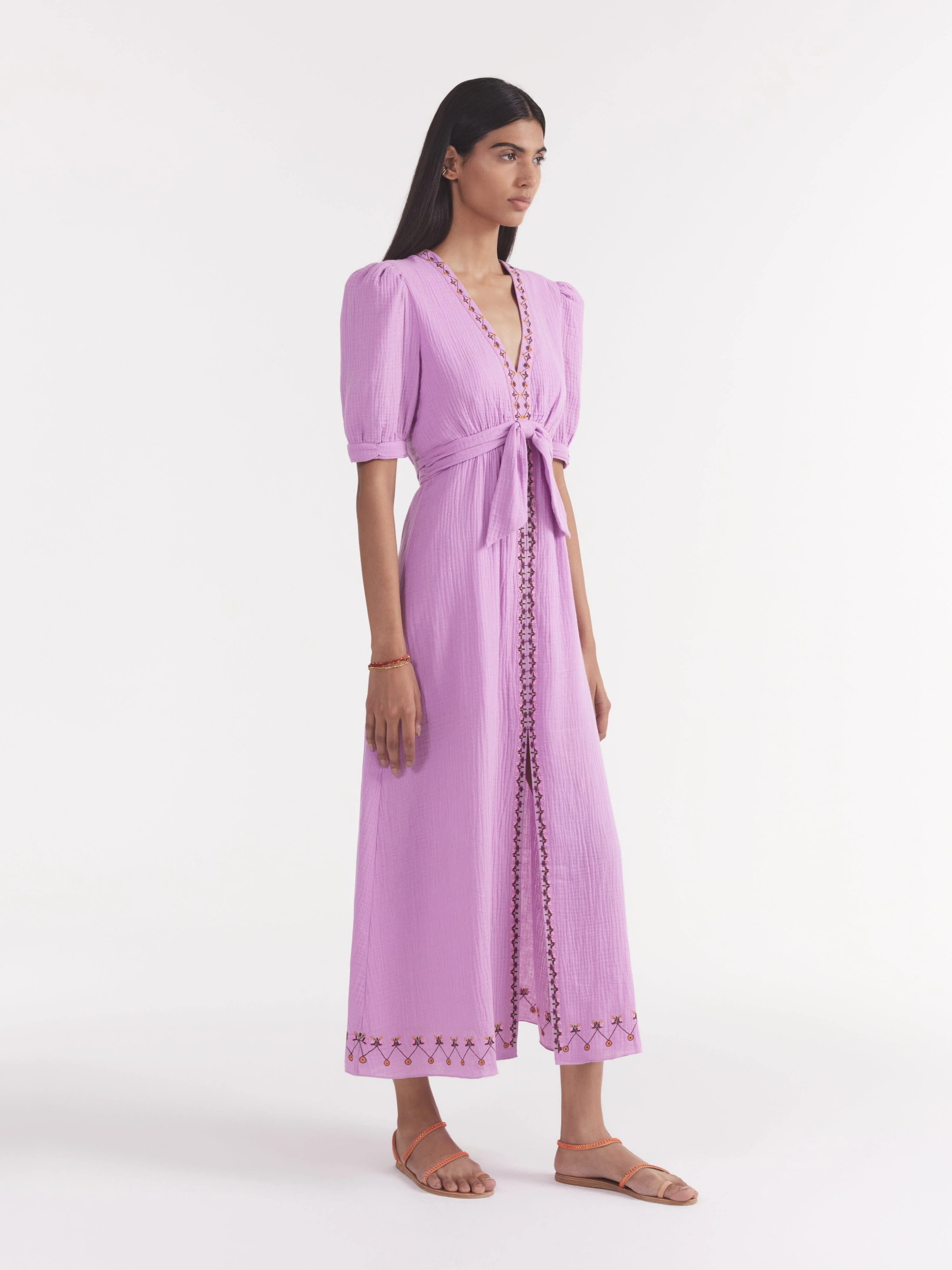 Jamie Tie B Dress in Soft Lilac Marigold - Image 3