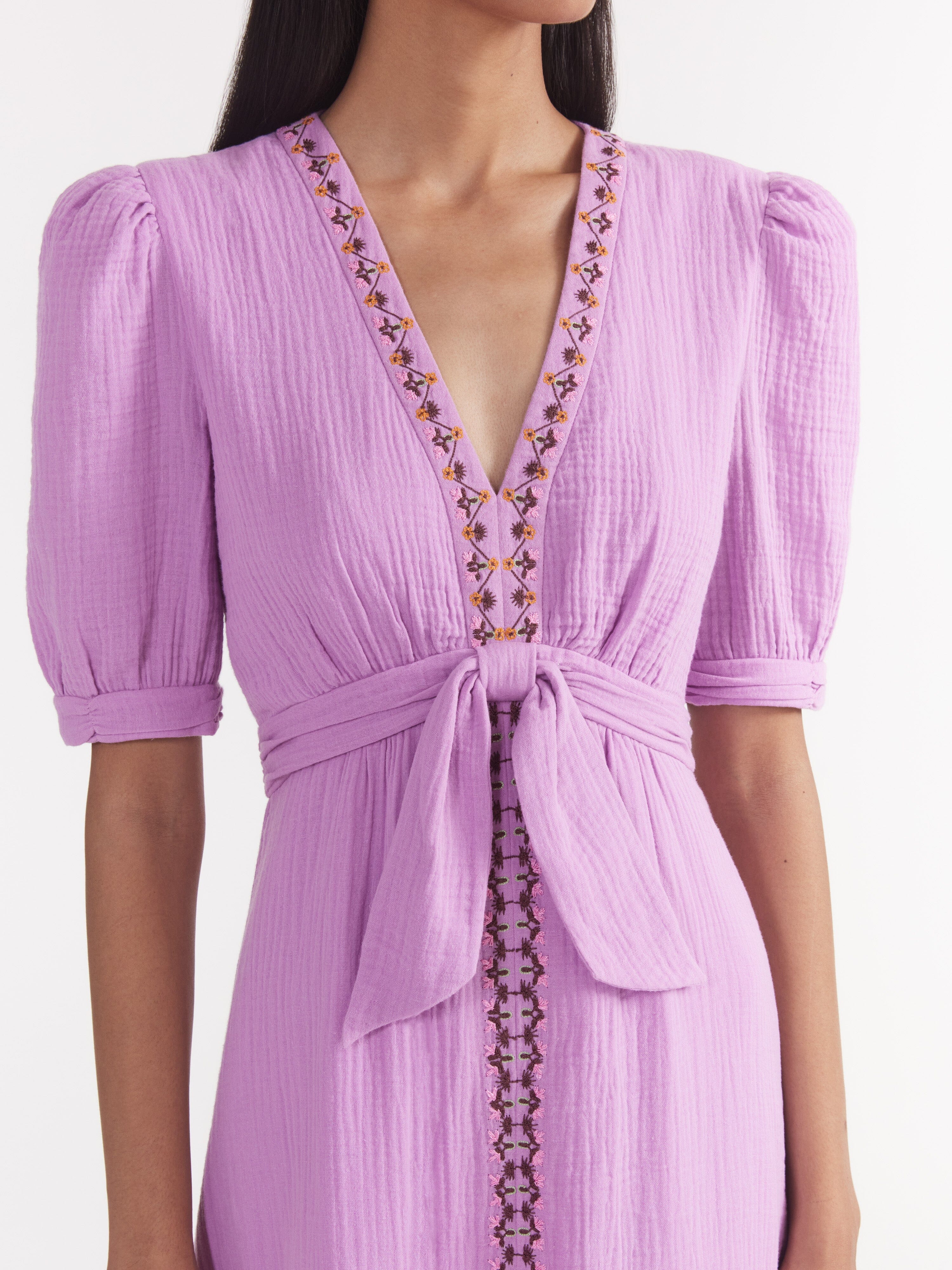 Jamie Tie B Dress in Soft Lilac Marigold - Image 5