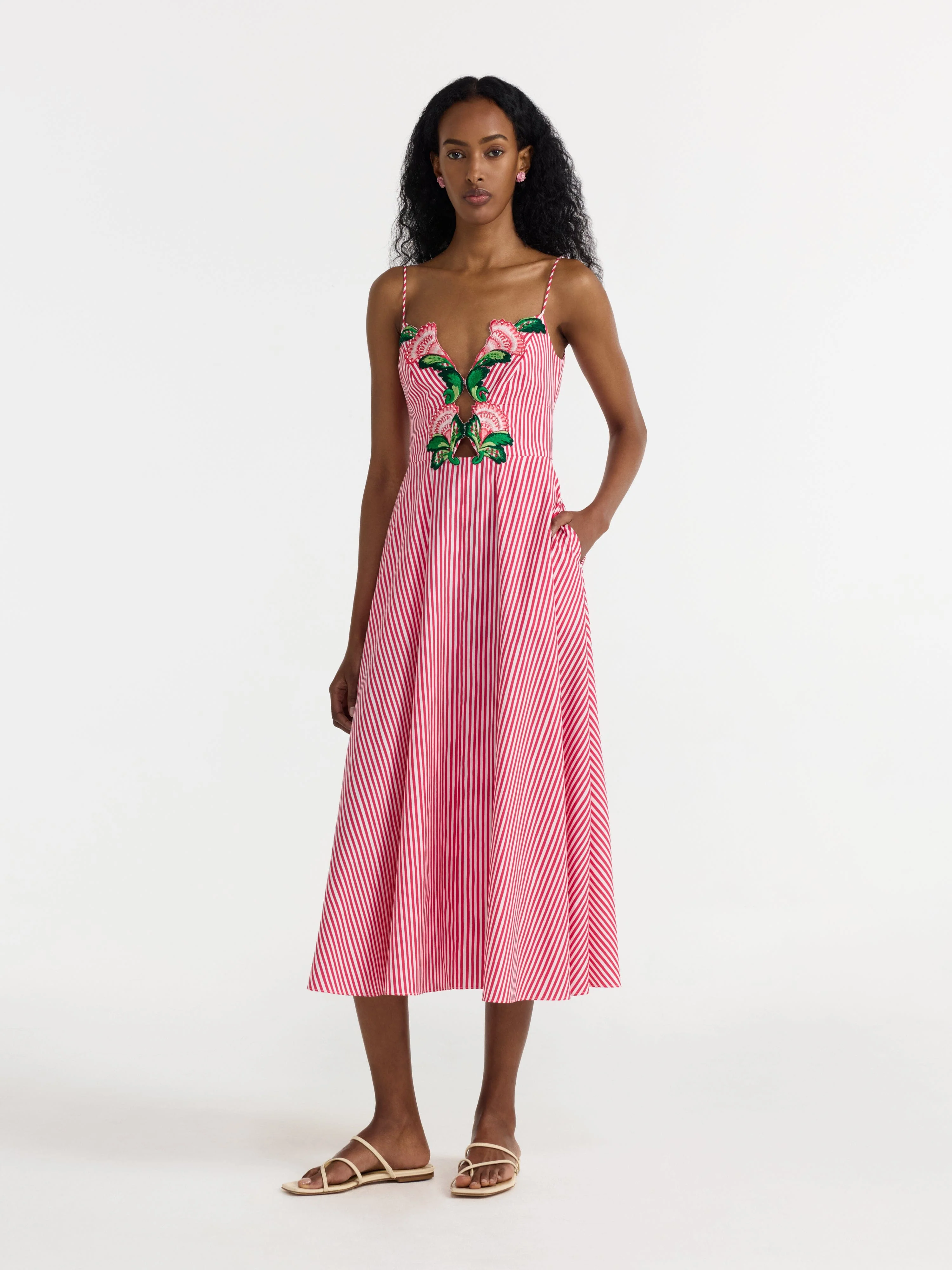 Jana B Dress in Cerise Mini Stripe - Image 3