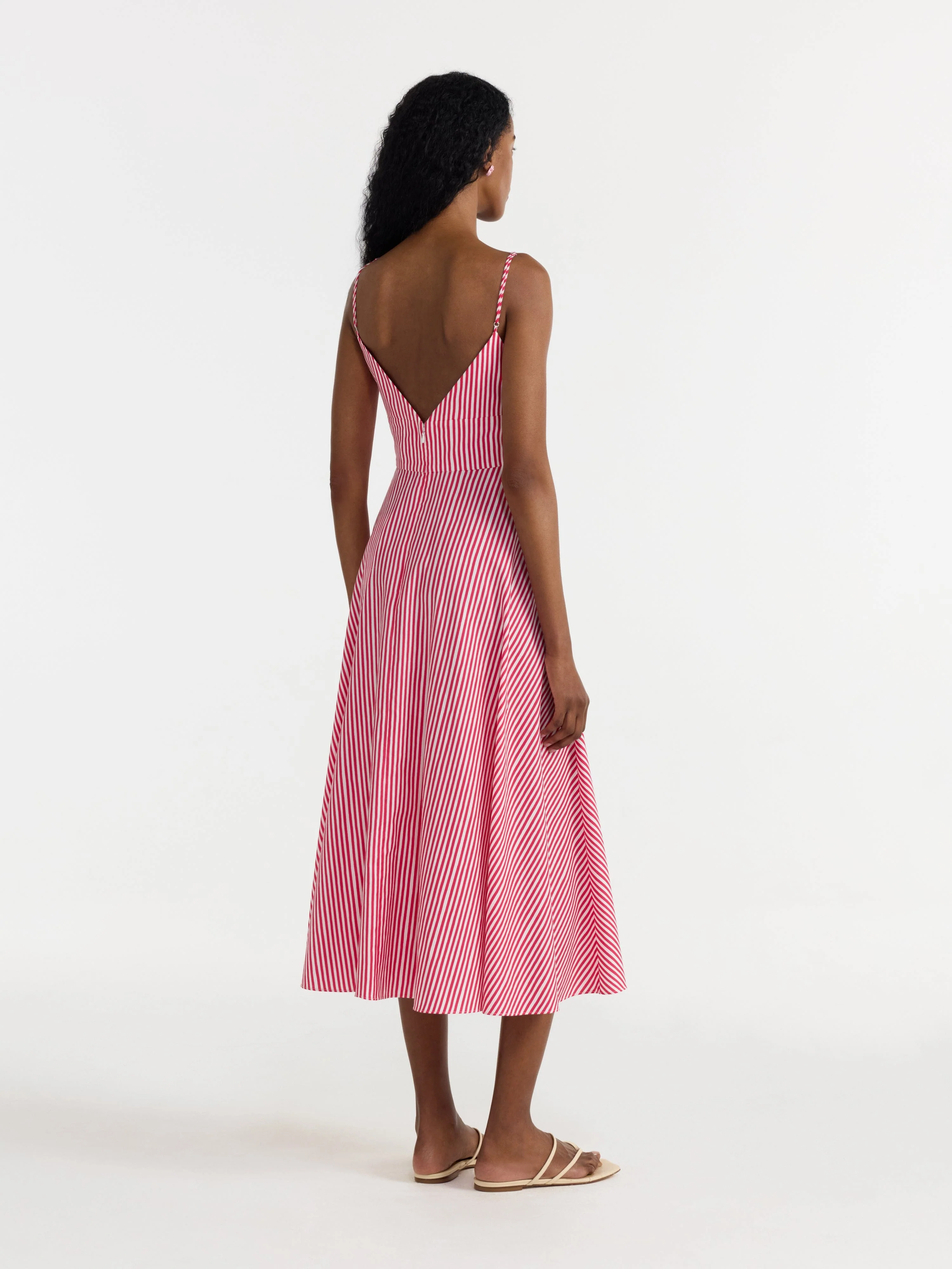 Jana B Dress in Cerise Mini Stripe - Image 4