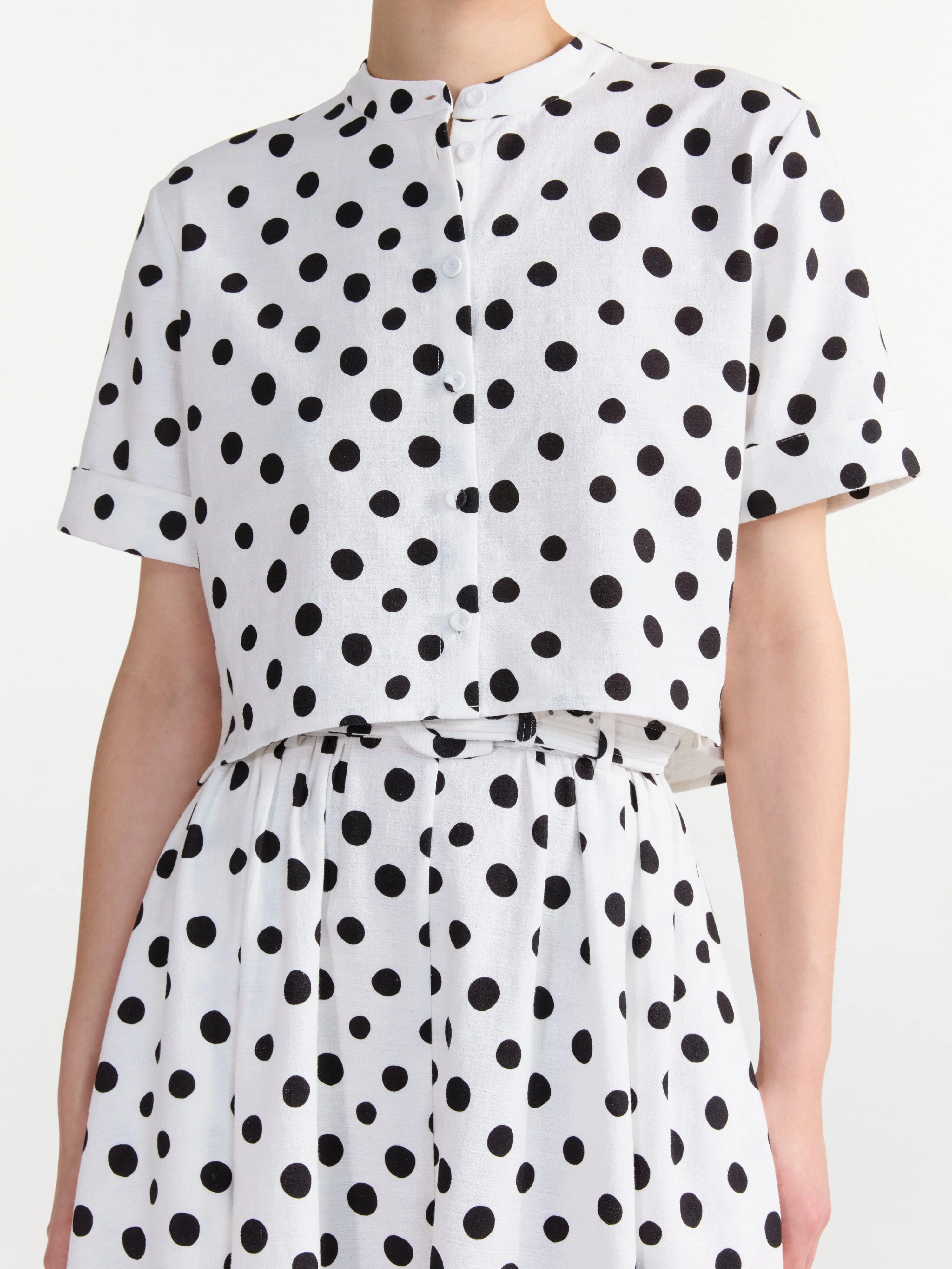 Jude B Shirt in Ivory Polka - Image 5