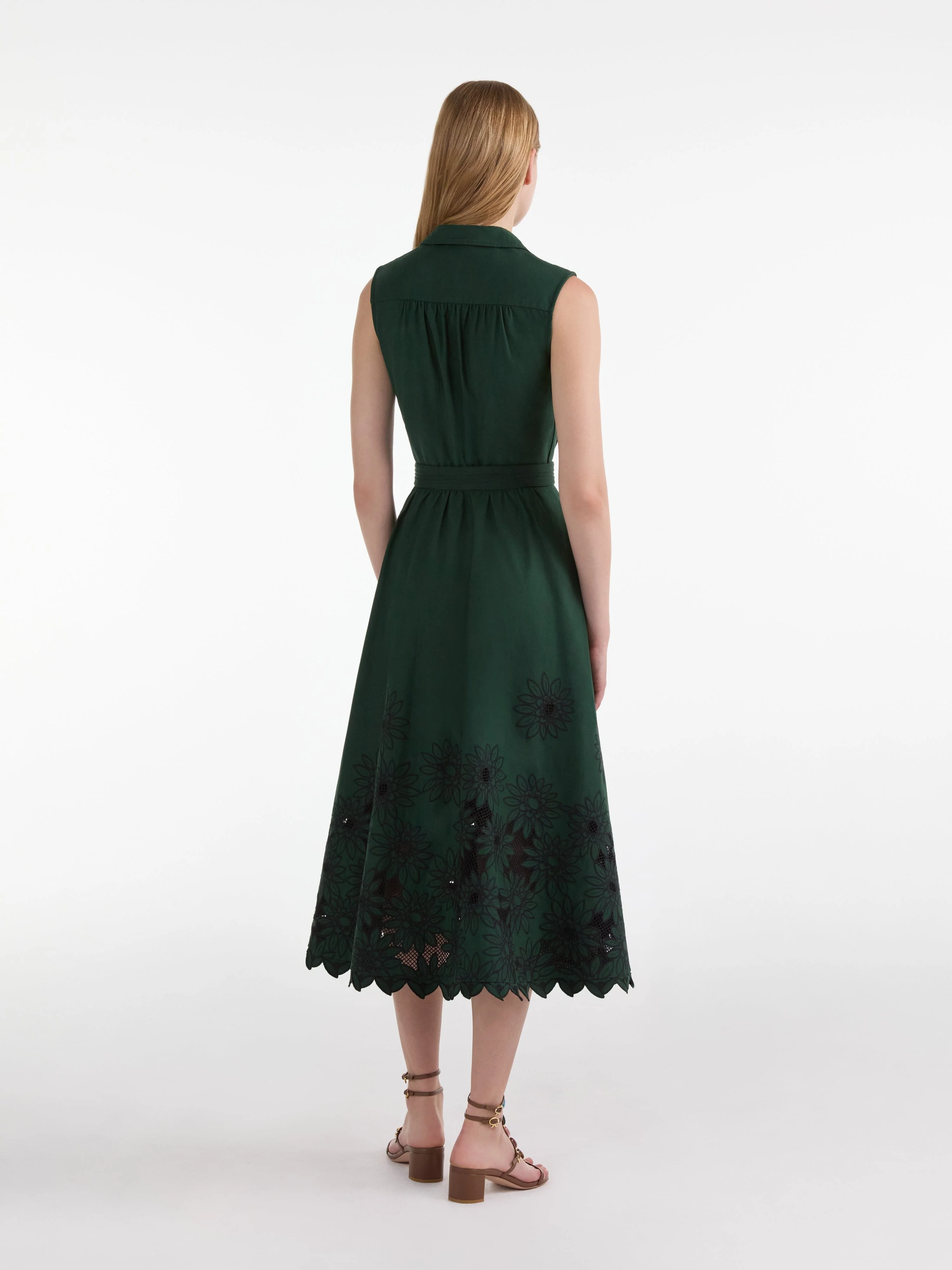 Kirat Dress in Pine Green Embroidery - Image 4
