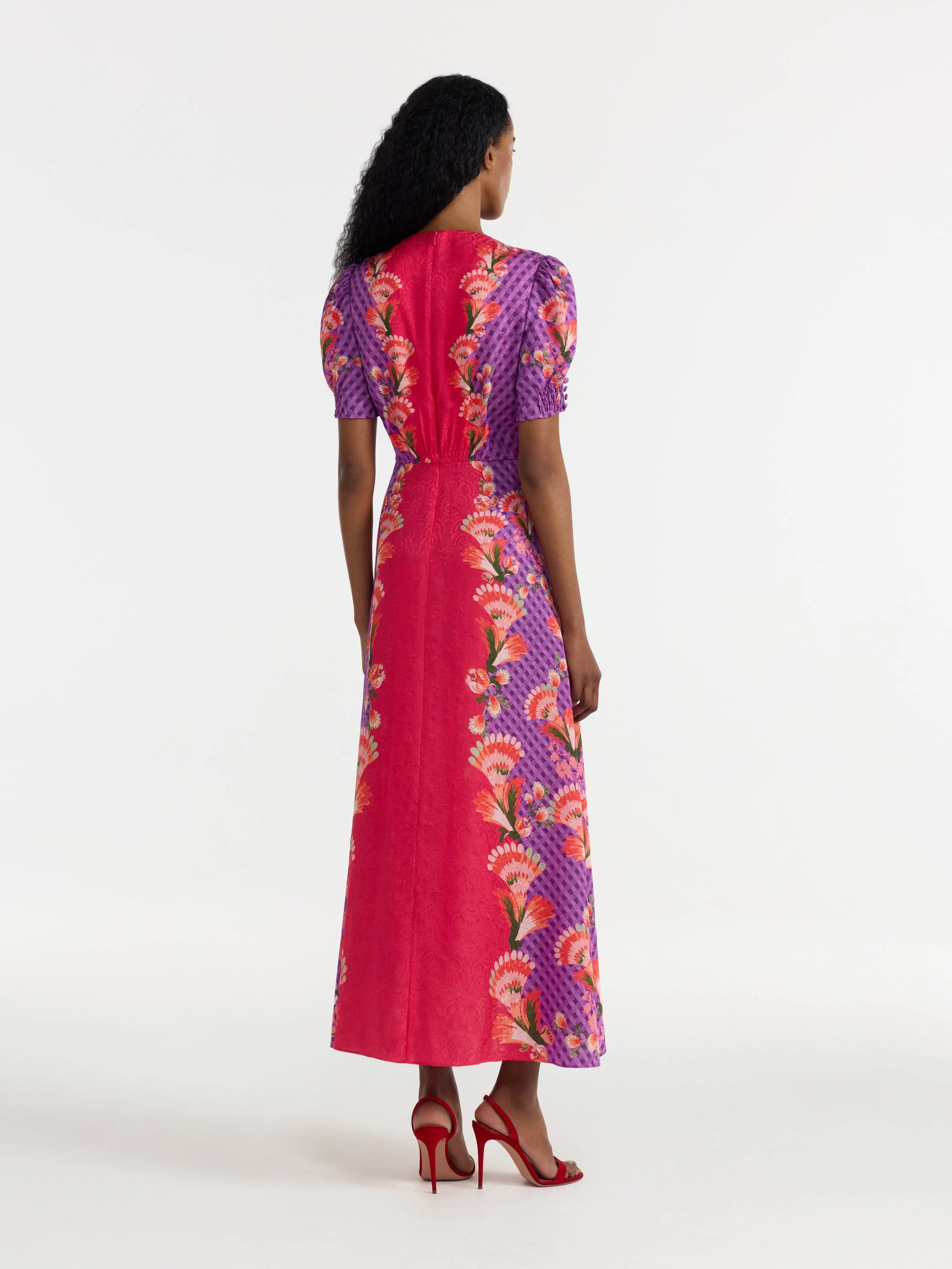 Lea Long Dress in Feather Raspberry - Image 4