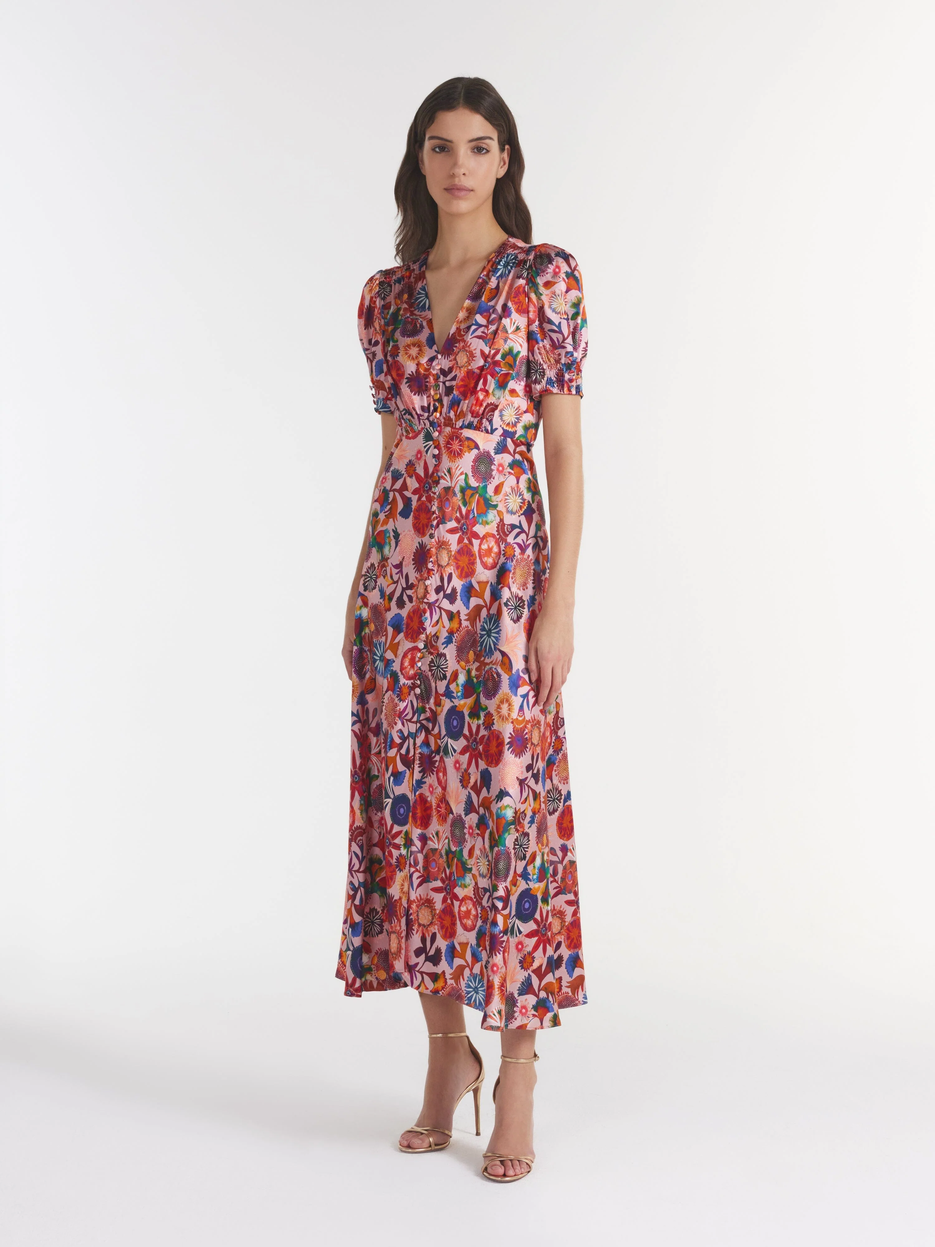 Lea Long Dress in Hibiscus Adorning - Image 3