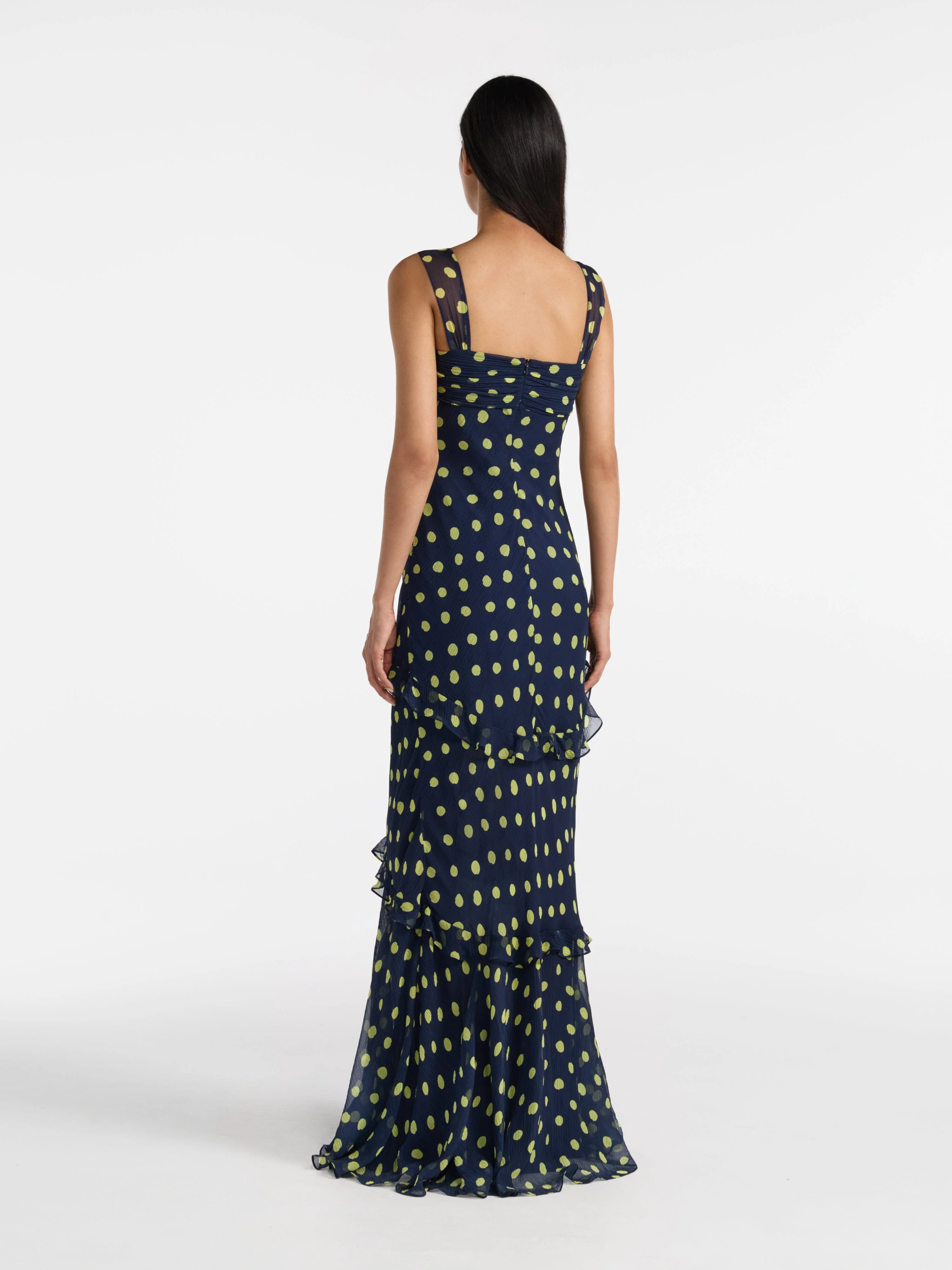 Selma Long Dress Polka Lemon - Image 4