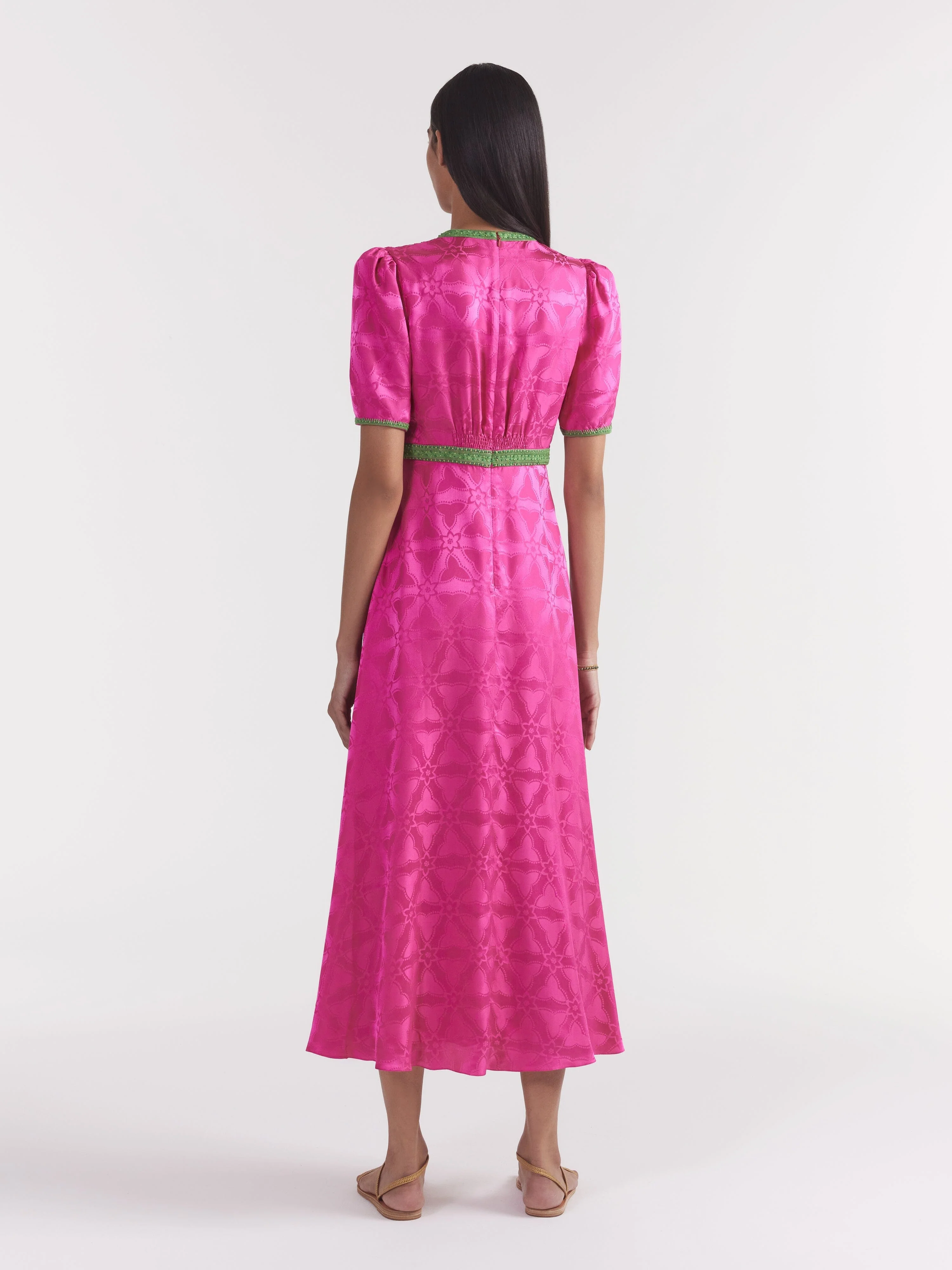 Tabitha Dress in Honeysuckle Pink Embroidery - Image 4