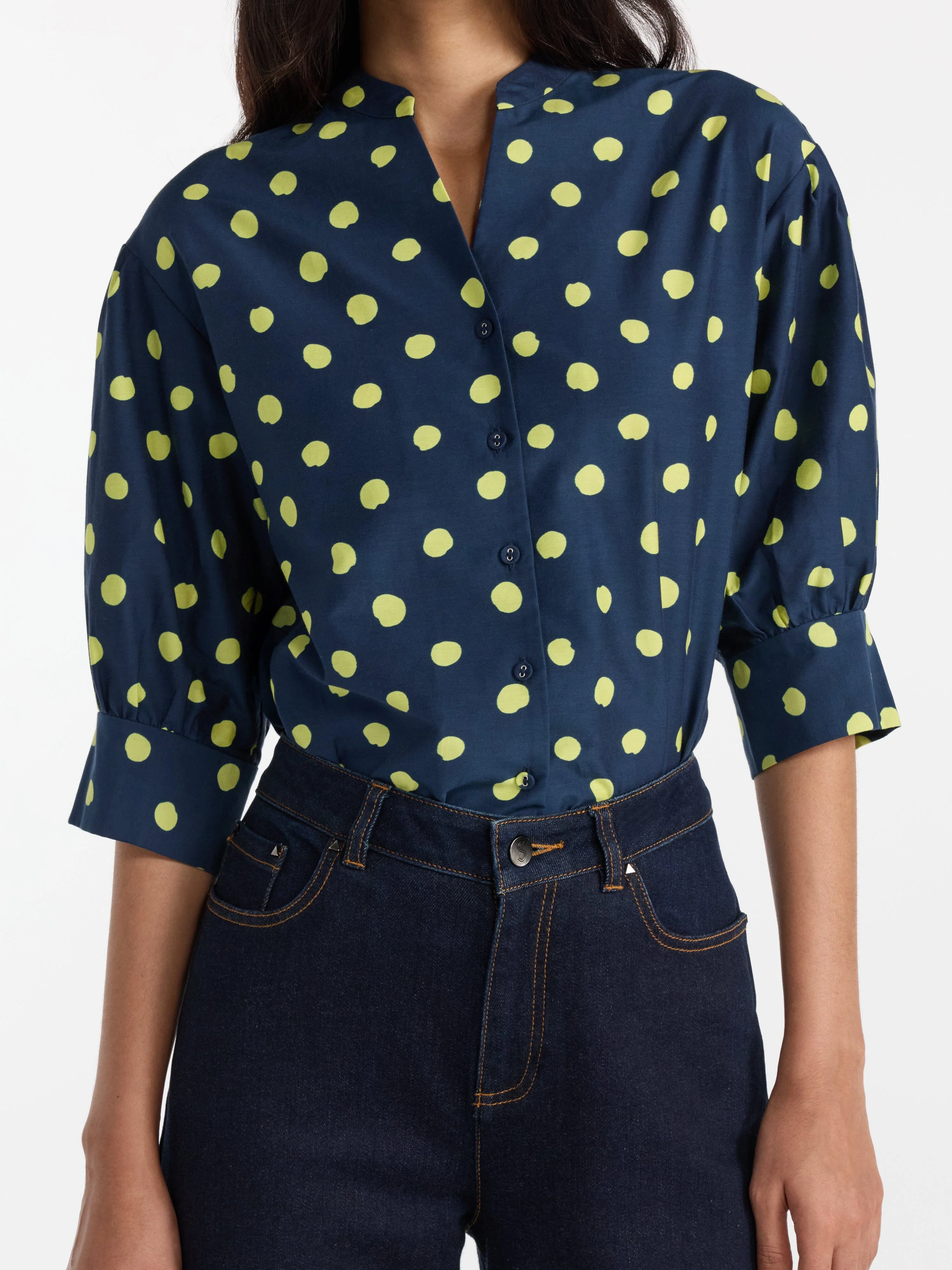 Tavi Shirt in Polka Lemon - Image 5
