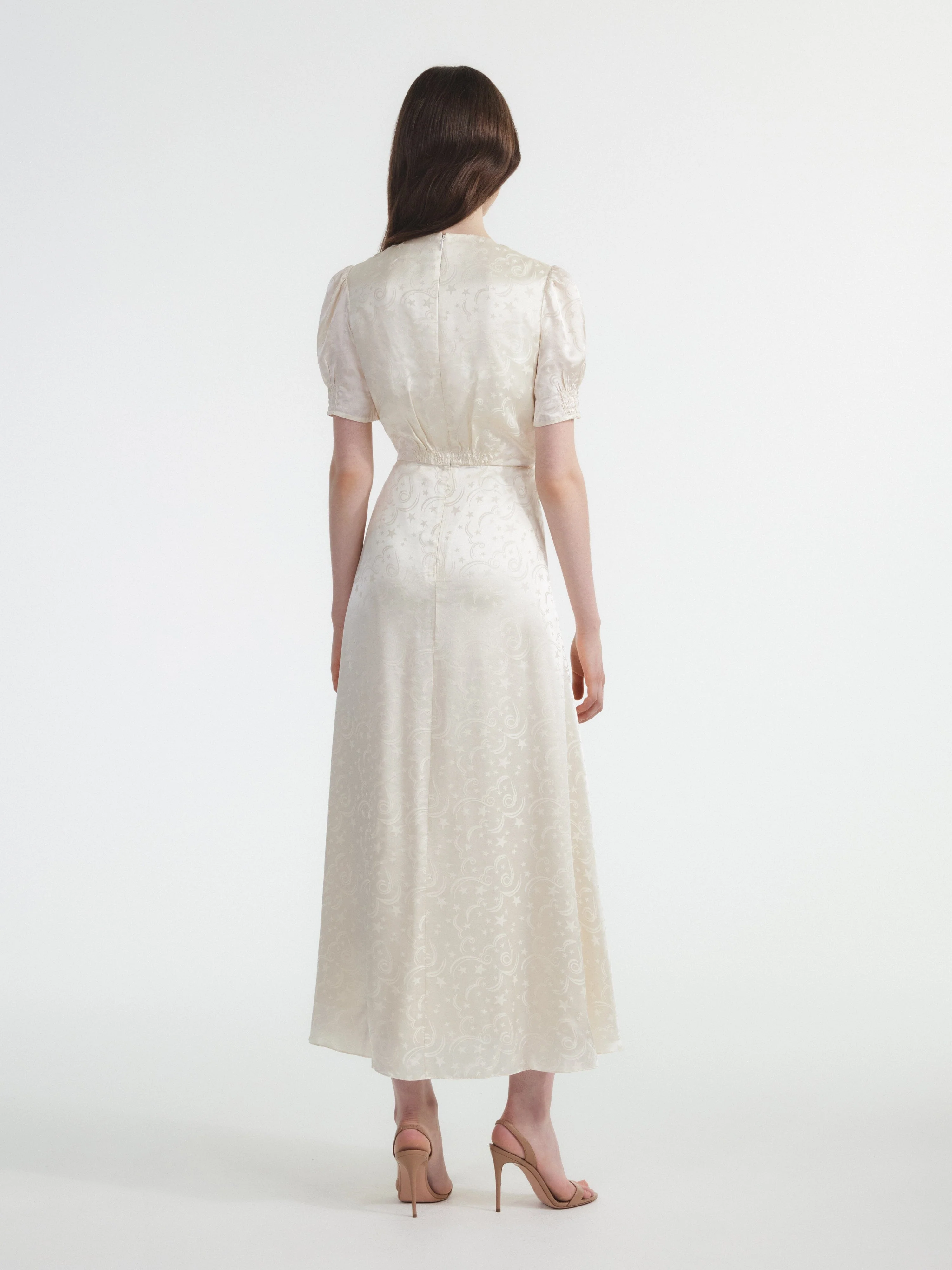 Venyx Lea Long Dress in Tusk Moonbeam Embroidery - Image 4
