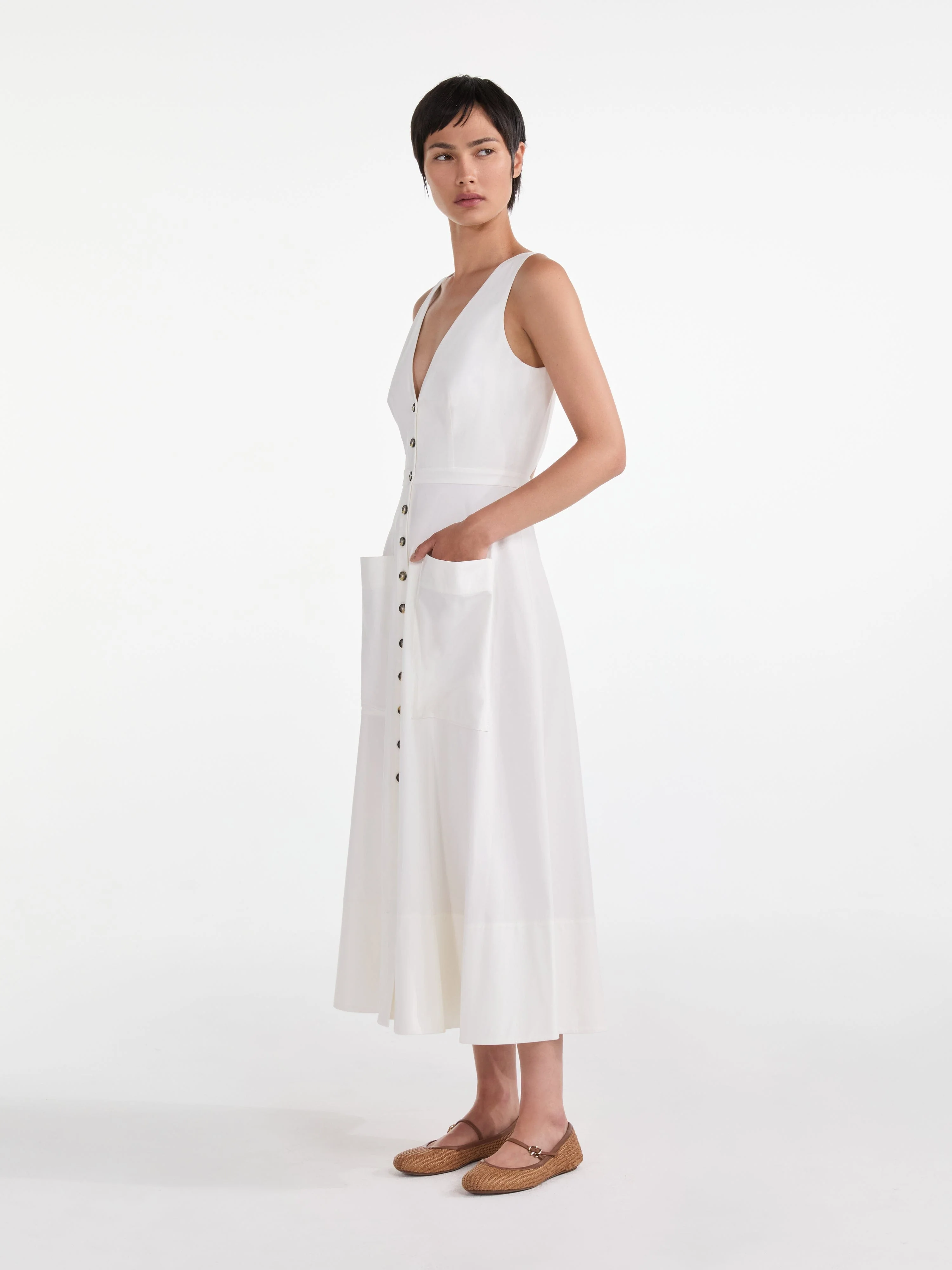 Zoey Cutout Dress in White - Image 3
